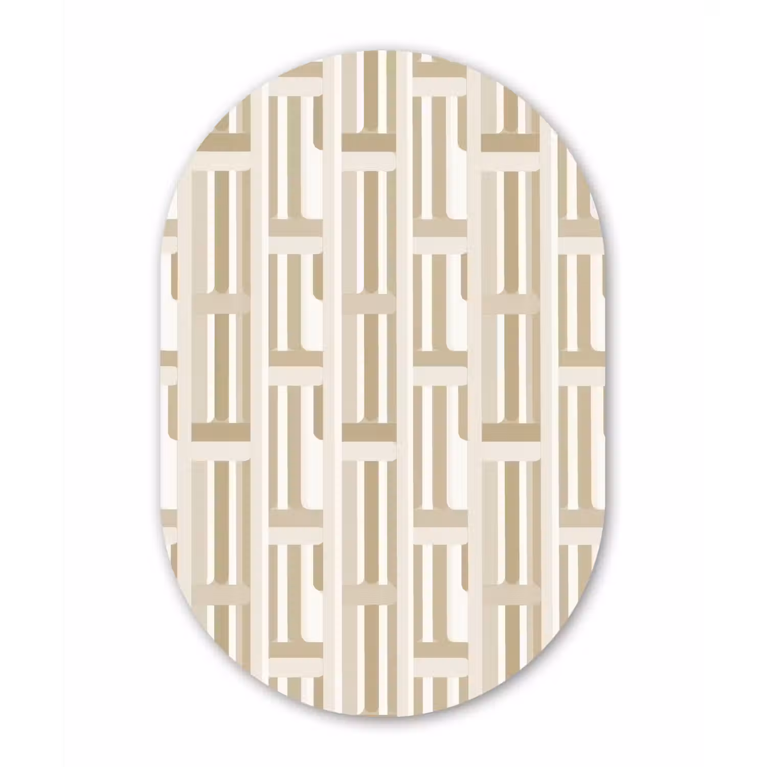 Modern - Geometrisch - Beige Wandcirkel Ovaal Aluminium middel 839 -3d