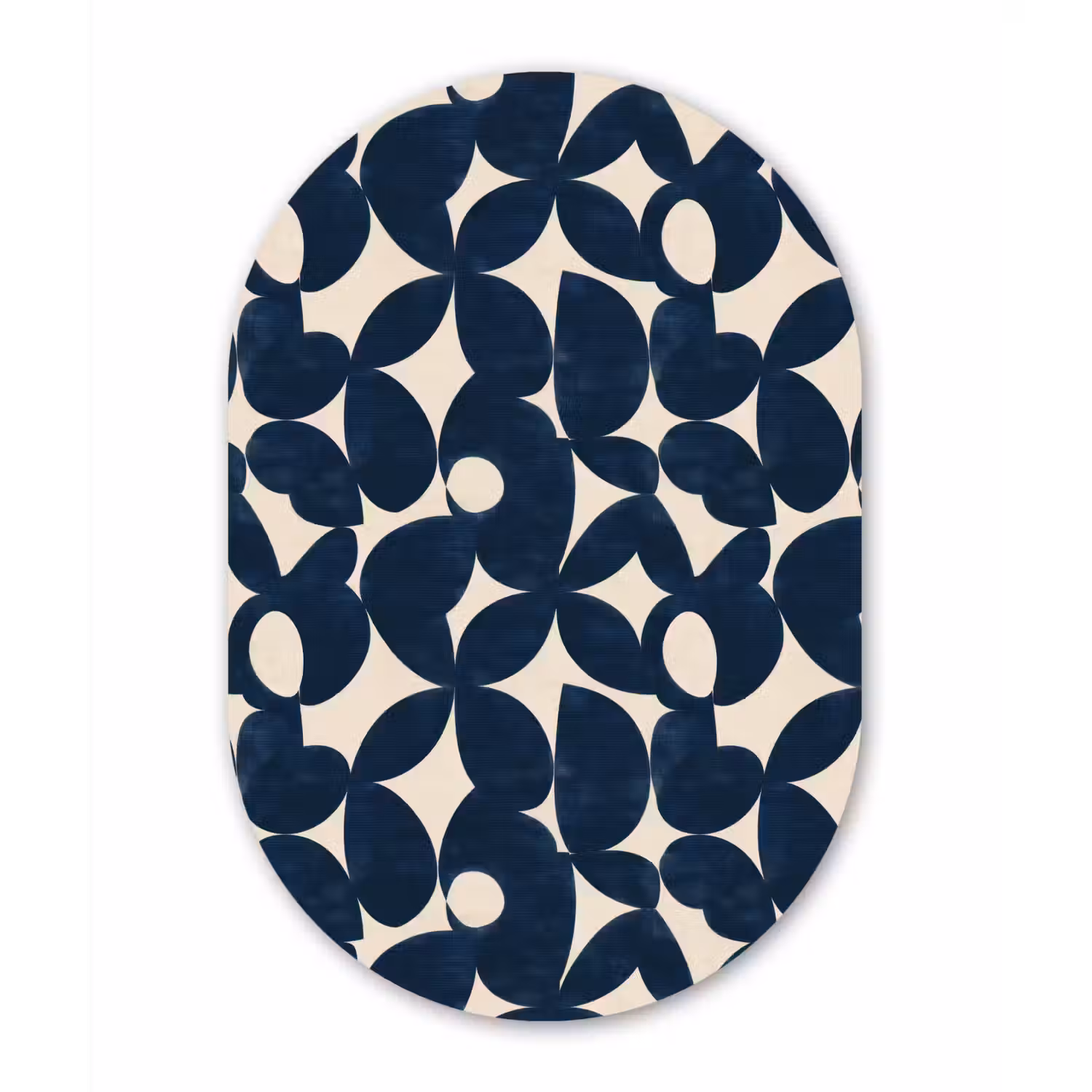 Modern - Geometrisch - Blauw Wandcirkel Ovaal Aluminium middel 839 -3d