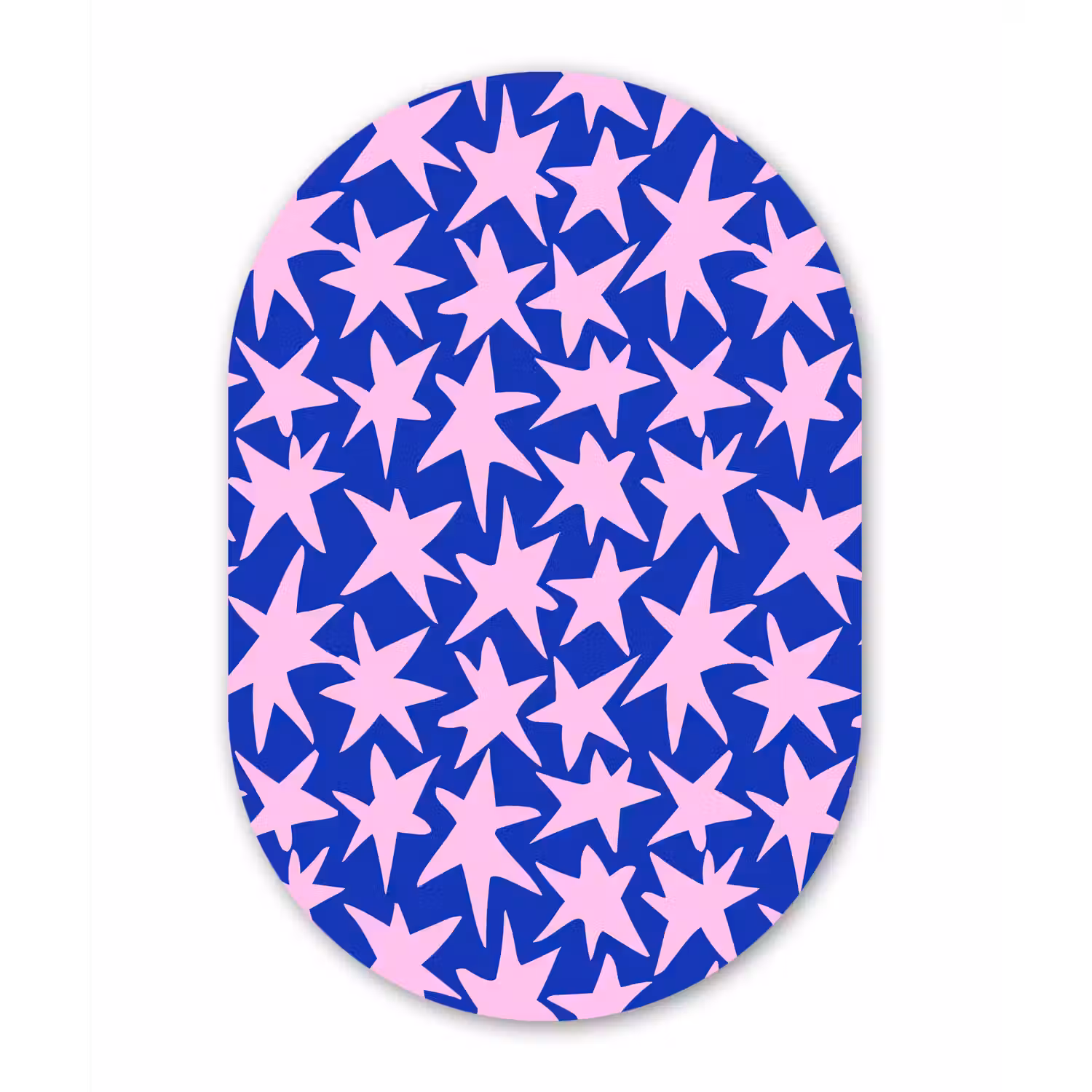 Modern - Sterren - Blauw Wandcirkel Ovaal Aluminium middel 839 -3d