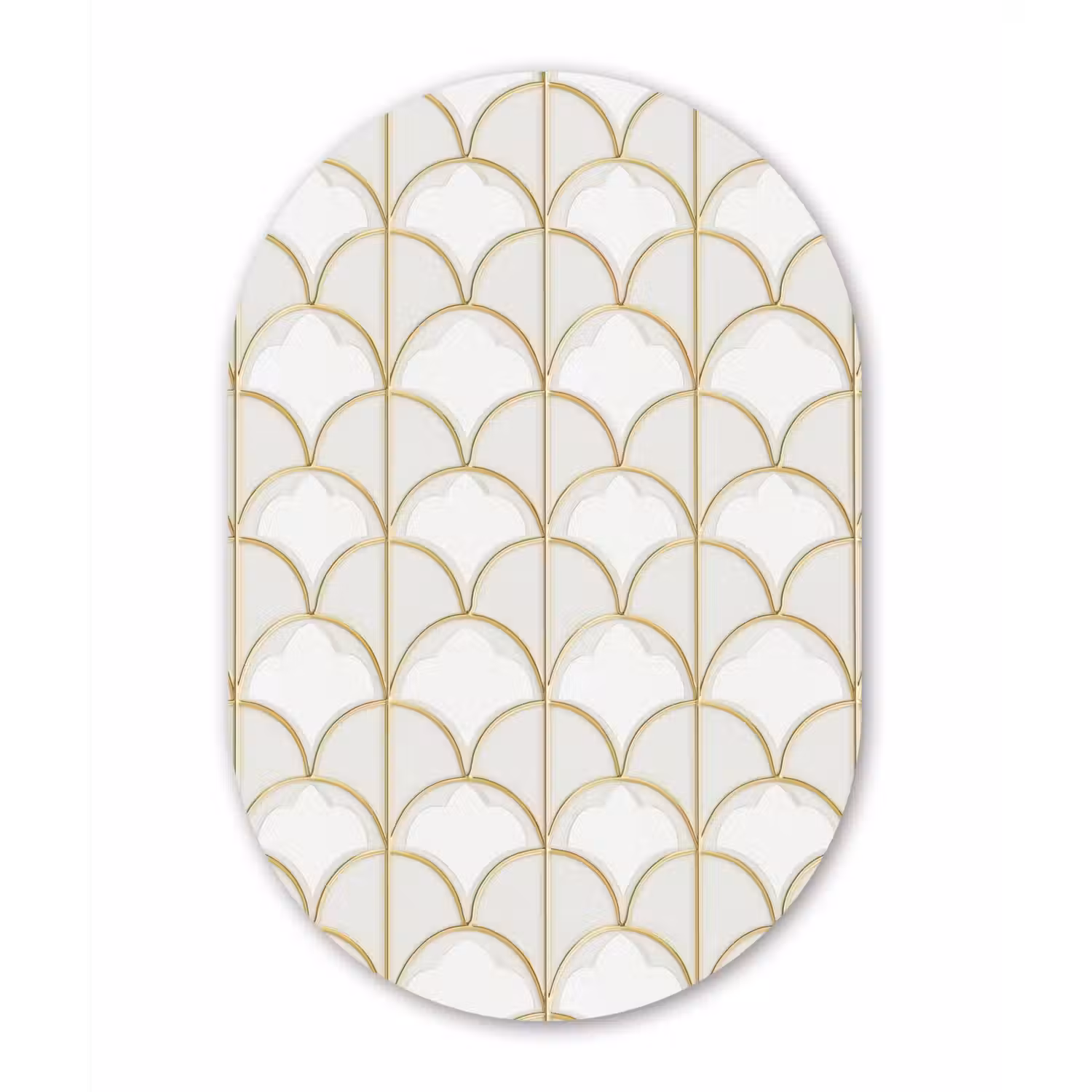 Mozaïek - Bogen - Goud Wandcirkel Ovaal Aluminium middel 839 -3d