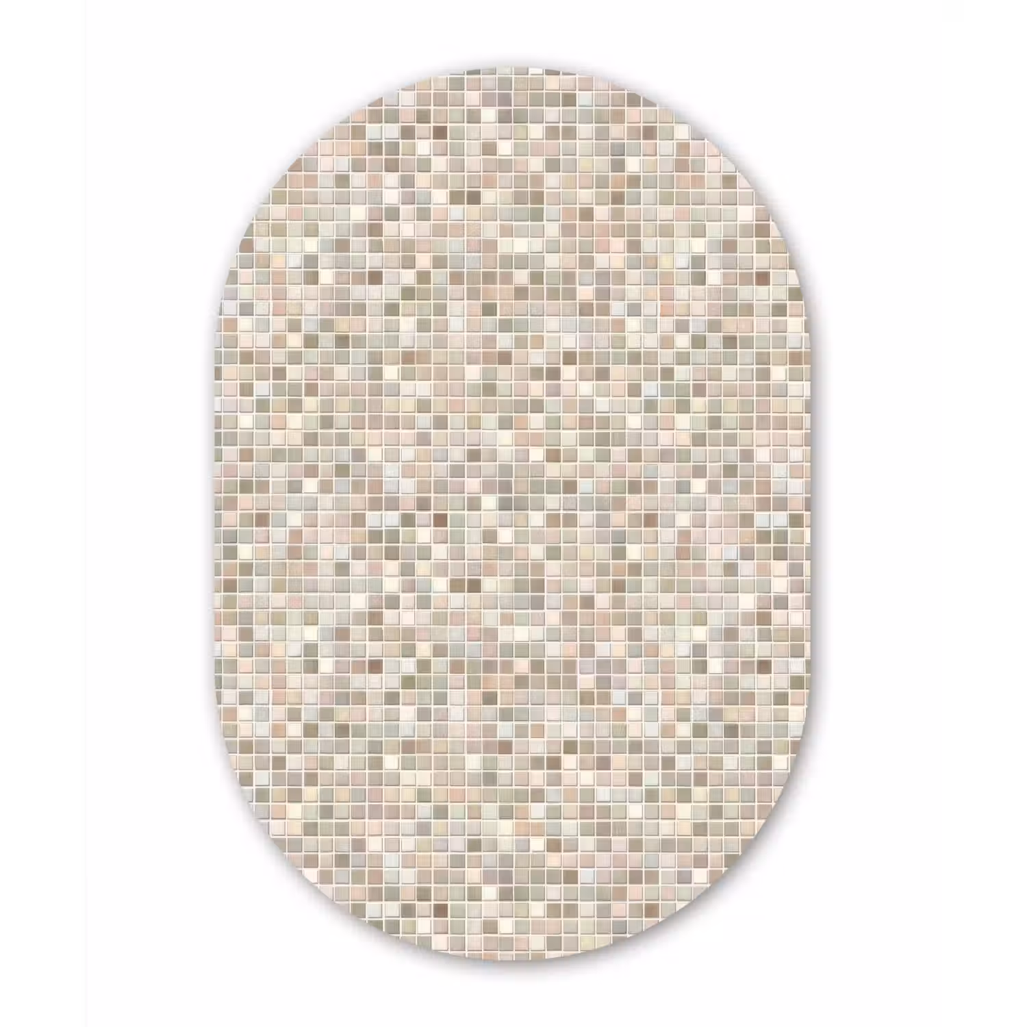 Mozaïek - Patroon- Taupe Wandcirkel Ovaal Aluminium middel 839 -3d