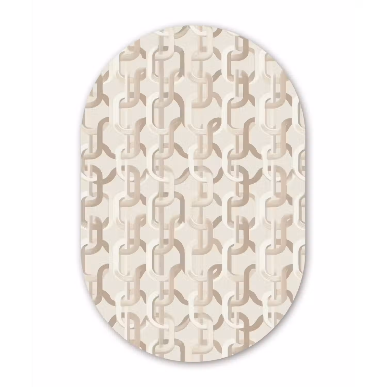 Motief - Abstract - Beige Wandcirkel Ovaal Aluminium middel 839 -3d
