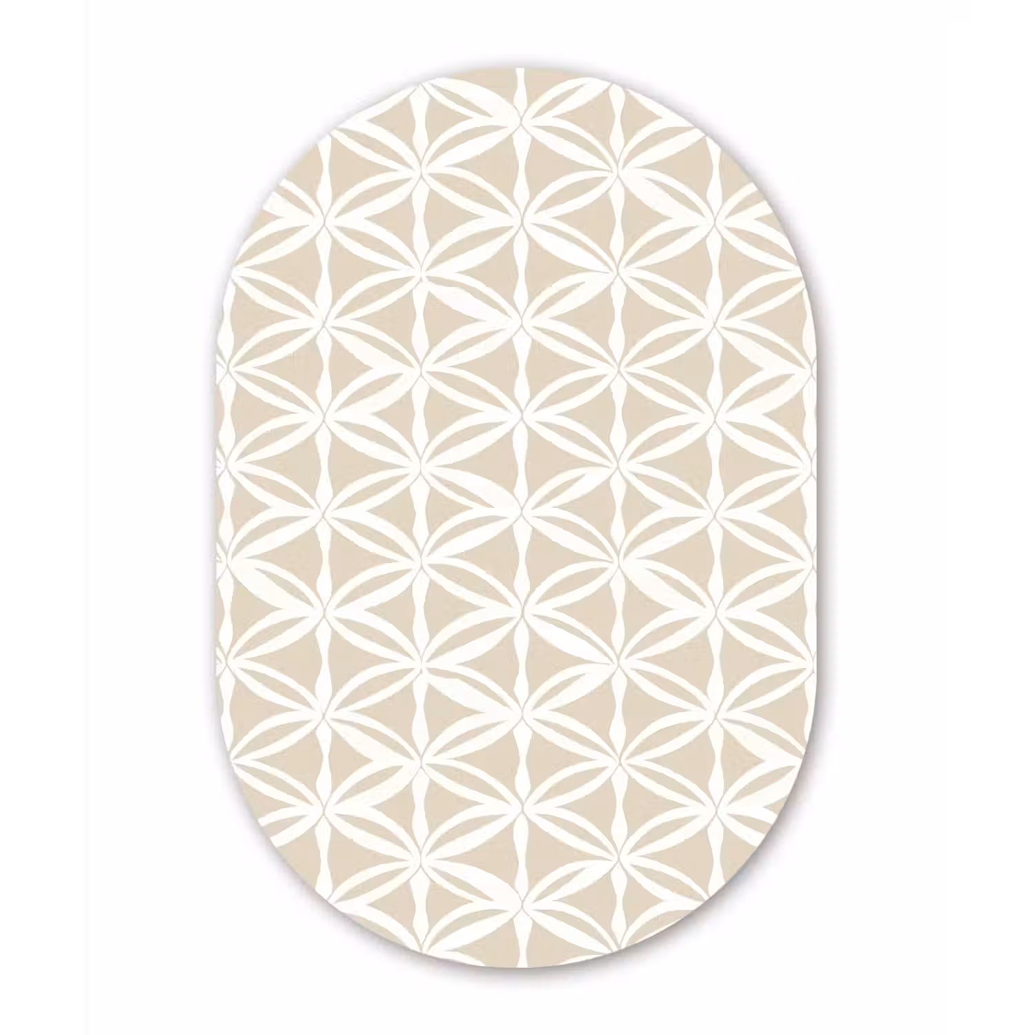 Motief - Modern - Beige Wandcirkel Ovaal Aluminium middel 839 -3d