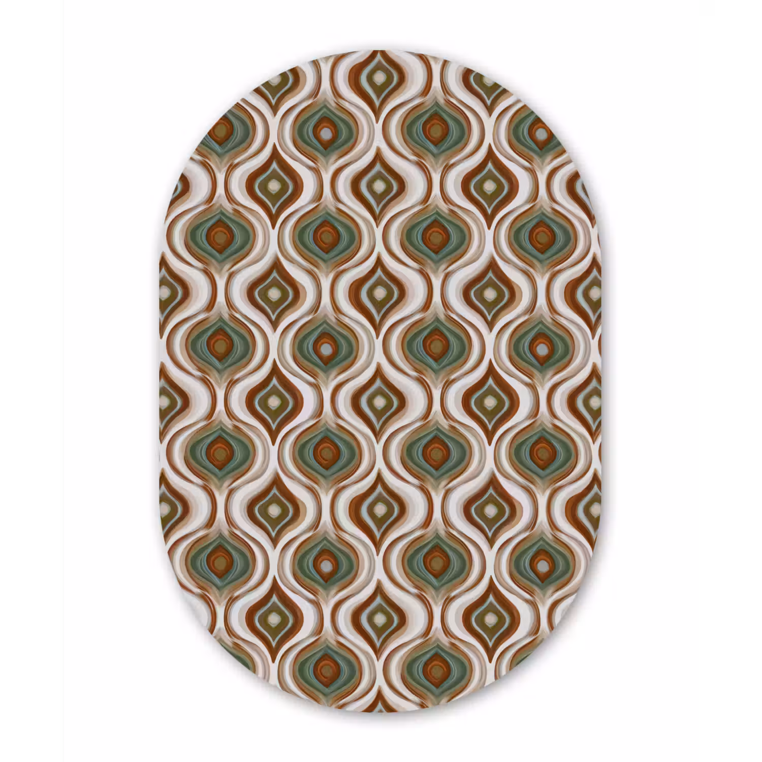 Motief - Patroon - Kleurrijk Wandcirkel Ovaal Aluminium middel 839 -3d