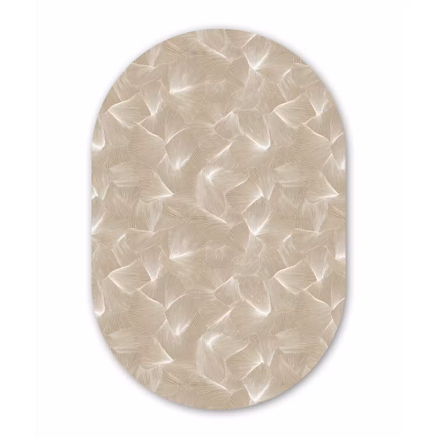 Organisch - Textuur - Beige Wandcirkel Ovaal Aluminium middel 839 -3d