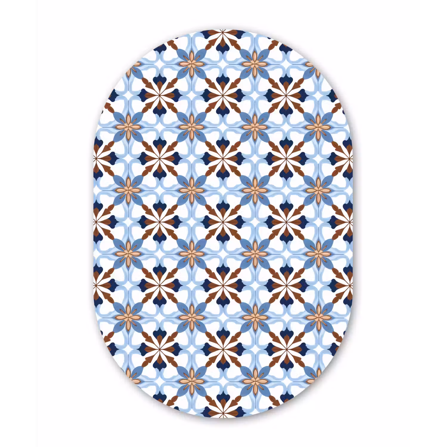 Ornament - Tegel - Kleurrijk Wandcirkel Ovaal Aluminium middel 839 -3d
