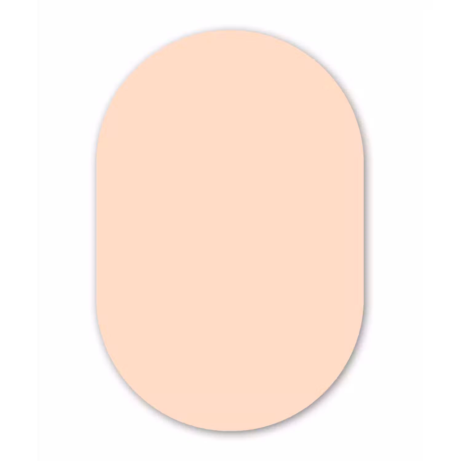 Pale - Peach - Nude Wandcirkel Ovaal Aluminium middel 839 -3d