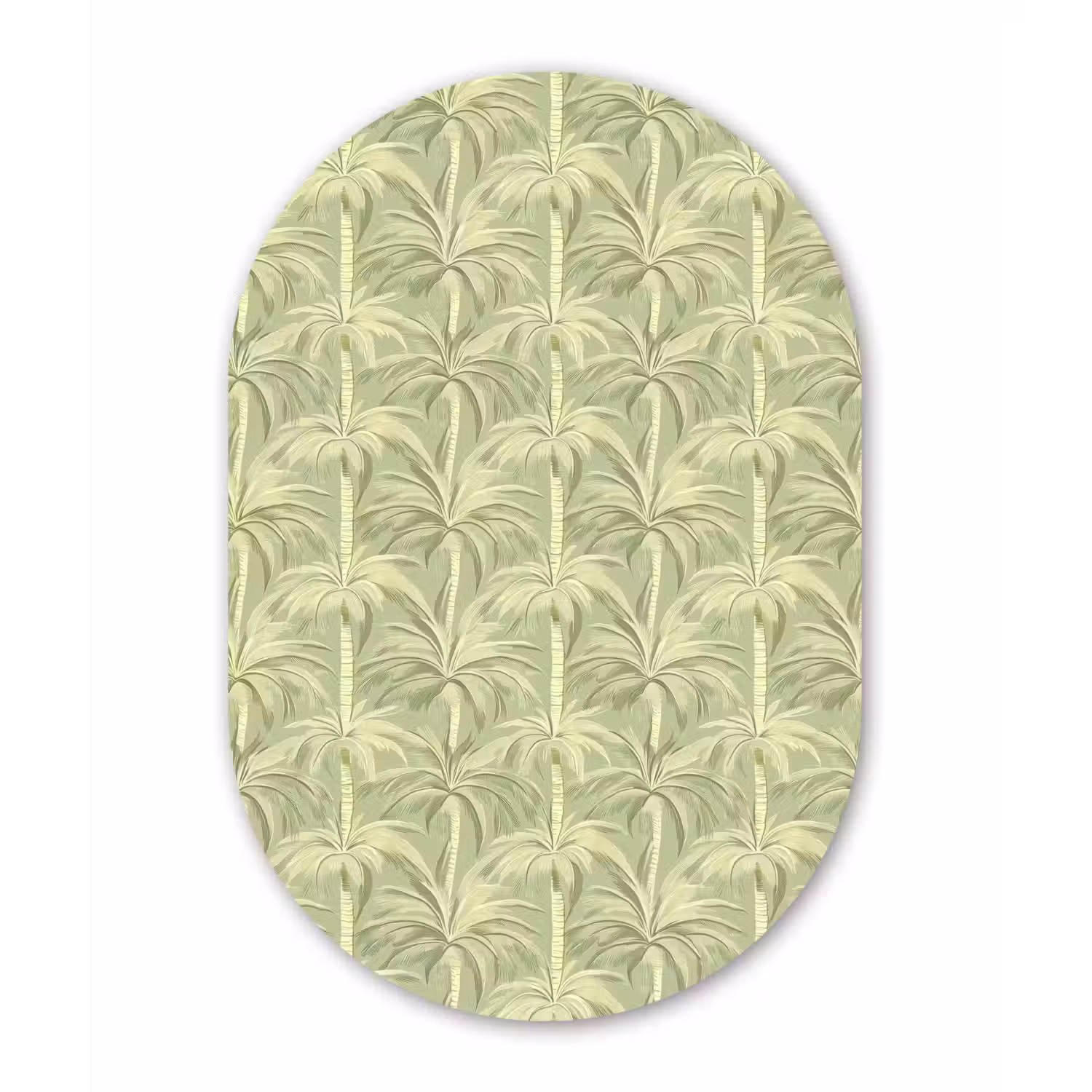 Palmwoud - Tropisch - Groen Wandcirkel Ovaal Aluminium middel 839 -3d