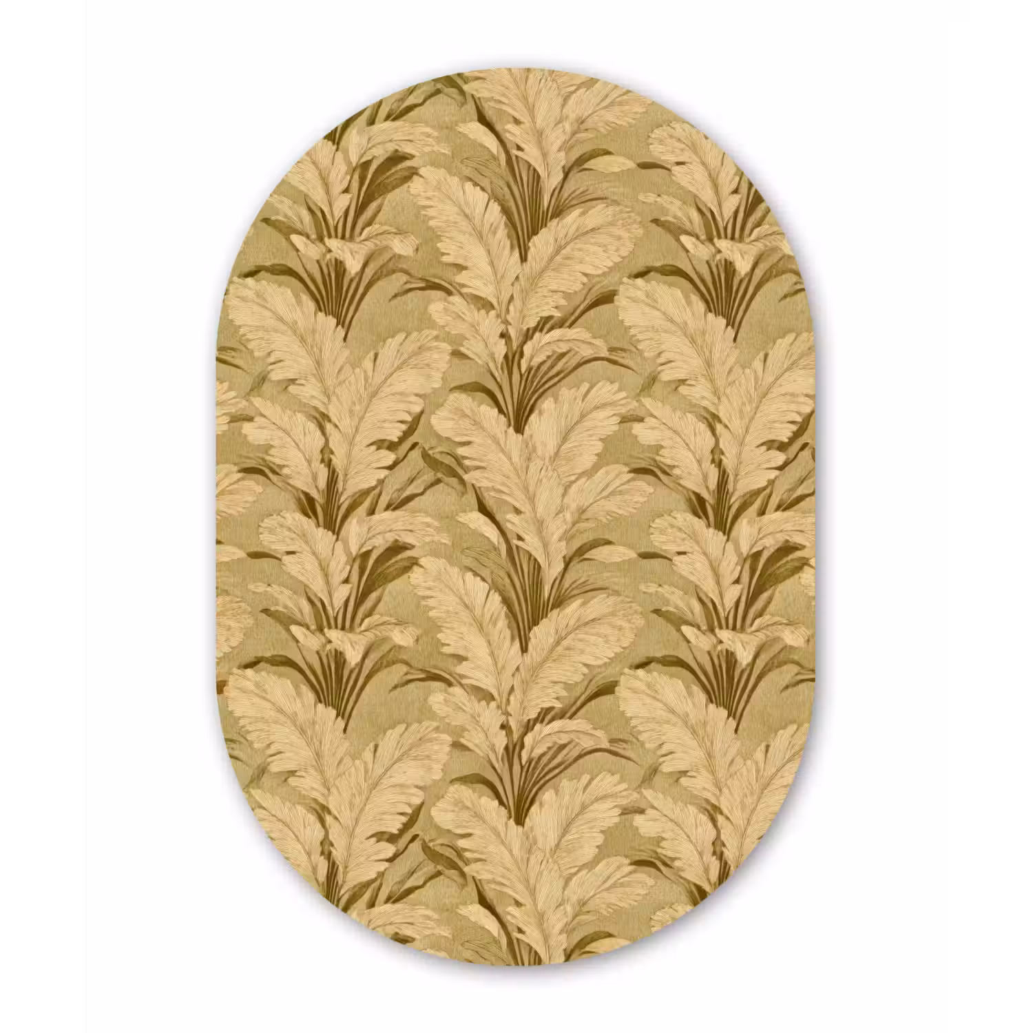Palmbladeren - Klassiek - Groen Wandcirkel Ovaal Aluminium middel 839 -3d