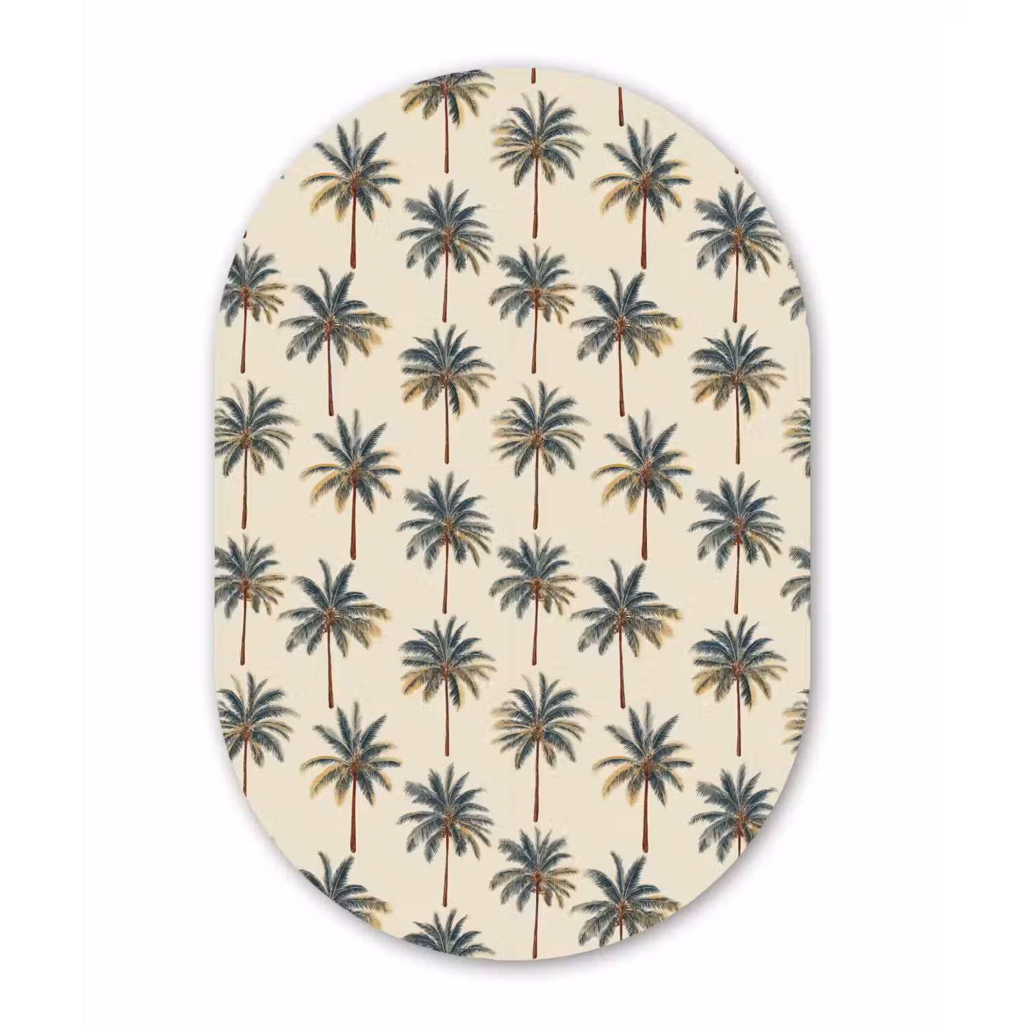 Palmbomen - Tropisch - Groen Wandcirkel Ovaal Aluminium middel 839 -3d