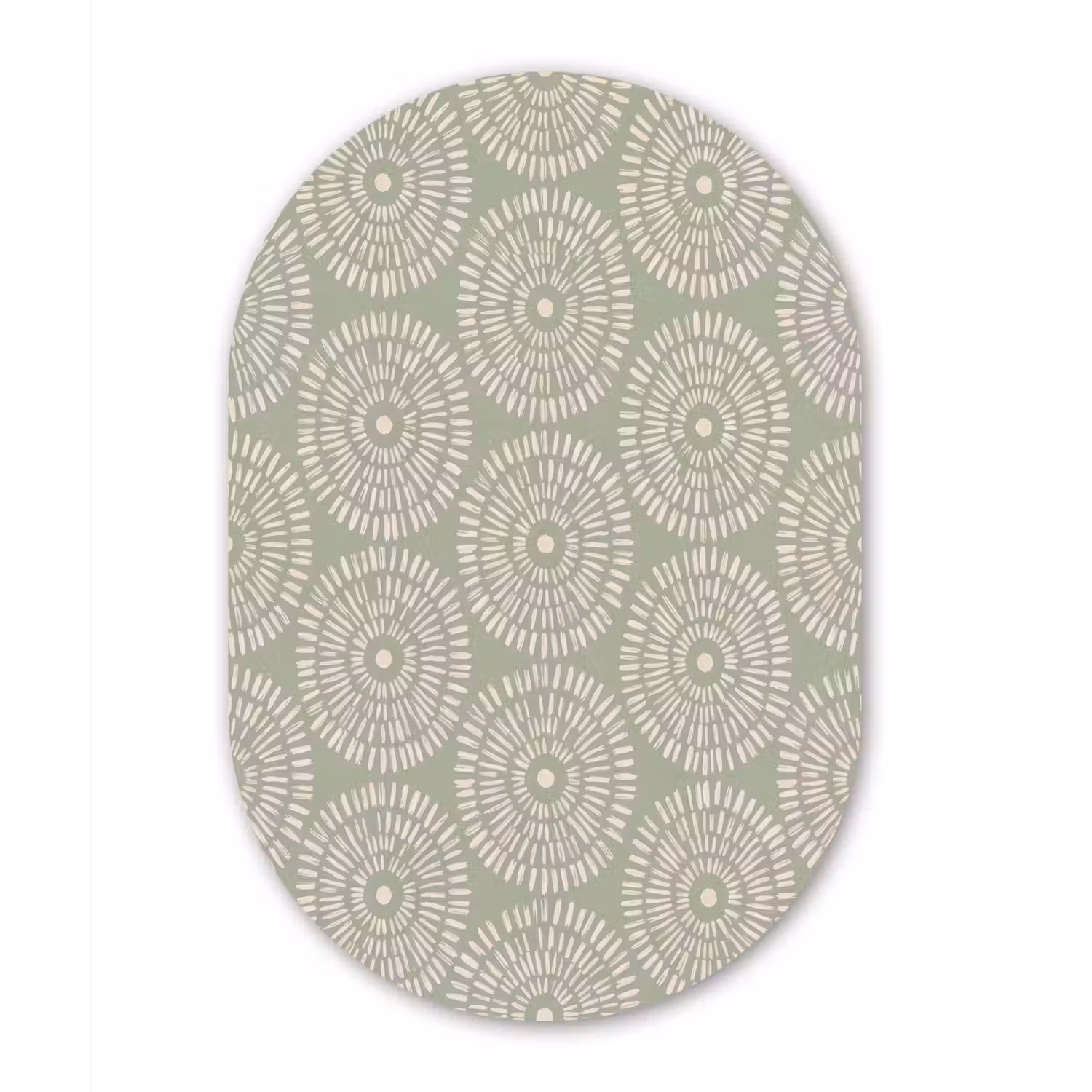 Patroon - Cirkels - Abstract - Modern - Groen Wandcirkel Ovaal Aluminium middel -3d