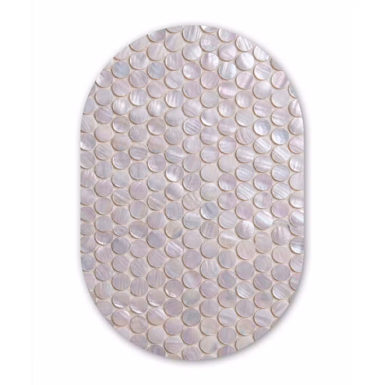 Patroon - Cirkels - Abstract - Modern - Wit Wandcirkel Ovaal Aluminium middel -3d