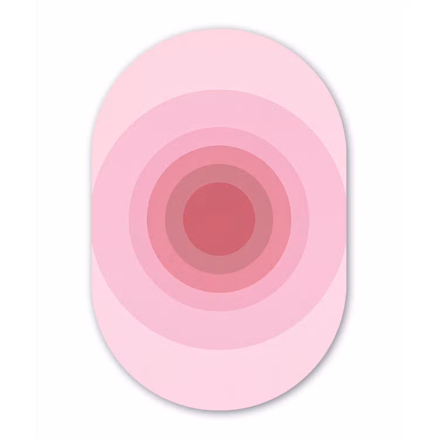 Patroon - Cirkels - Abstract - Roze - Modern Wandcirkel Ovaal Aluminium middel -3d