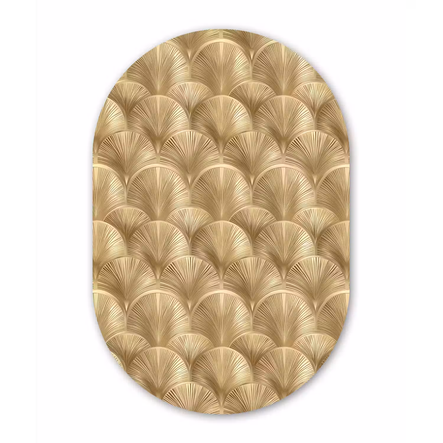 Patroon - Waaier - Goud Wandcirkel Ovaal Aluminium middel 839 -3d