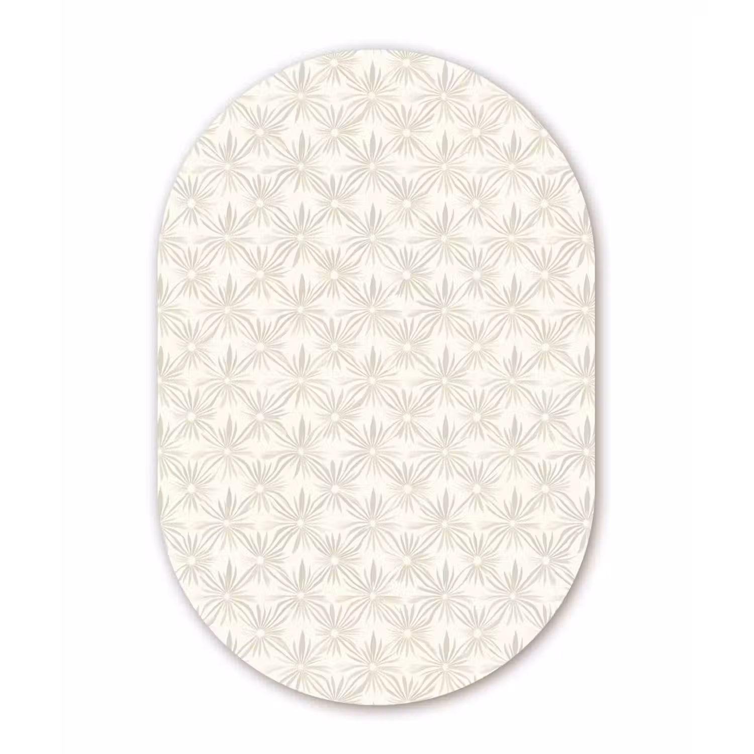 Patroon - Bloemen - Beige Wandcirkel Ovaal Aluminium middel 839 -3d