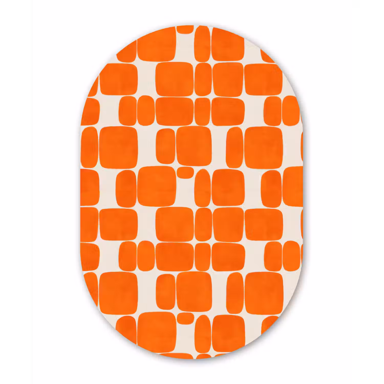 Patroon - Retro - Oranje Wandcirkel Ovaal Aluminium middel 839 -3d