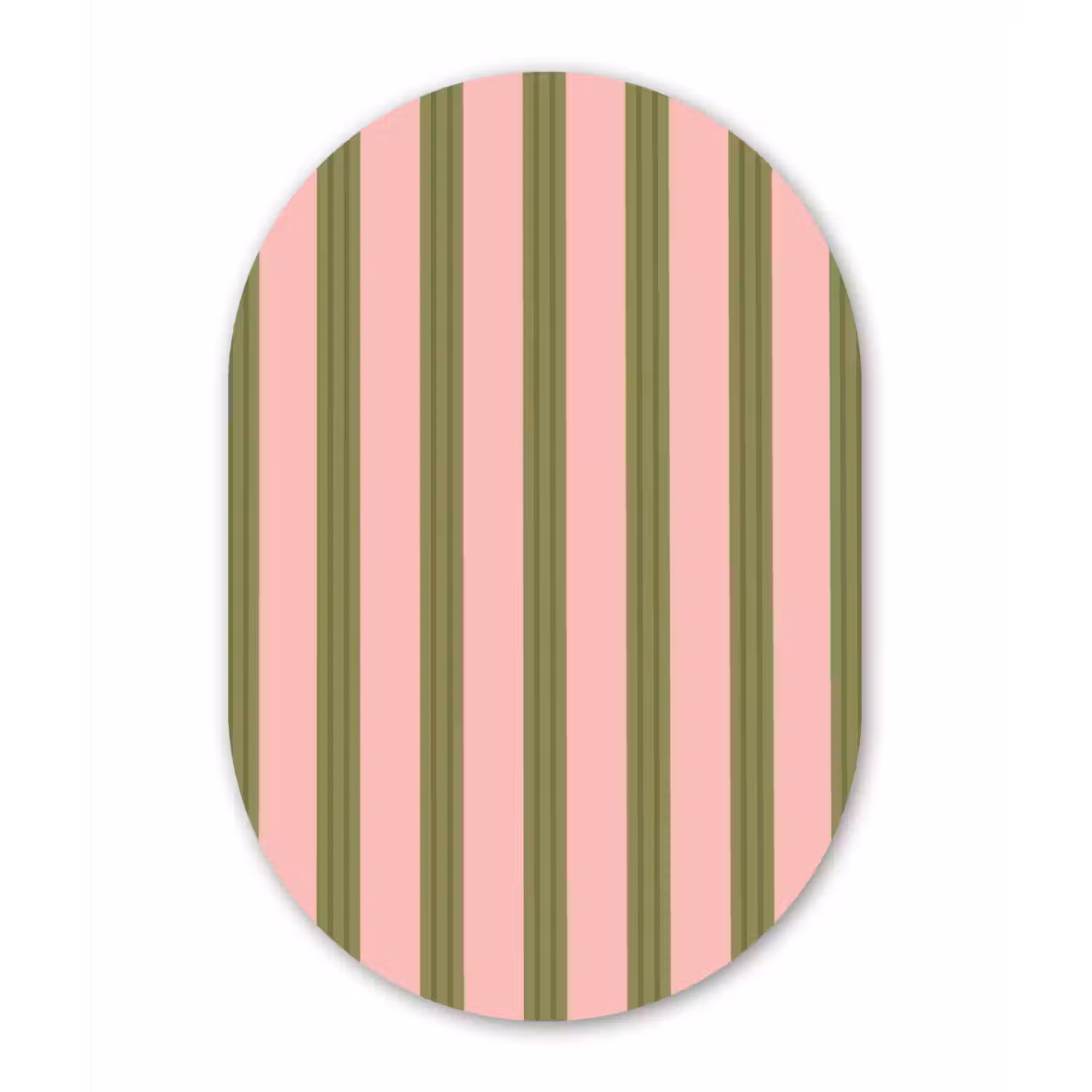 Patroon - Strepen - Abstract - Roze - Groen Wandcirkel Ovaal Aluminium middel -3d
