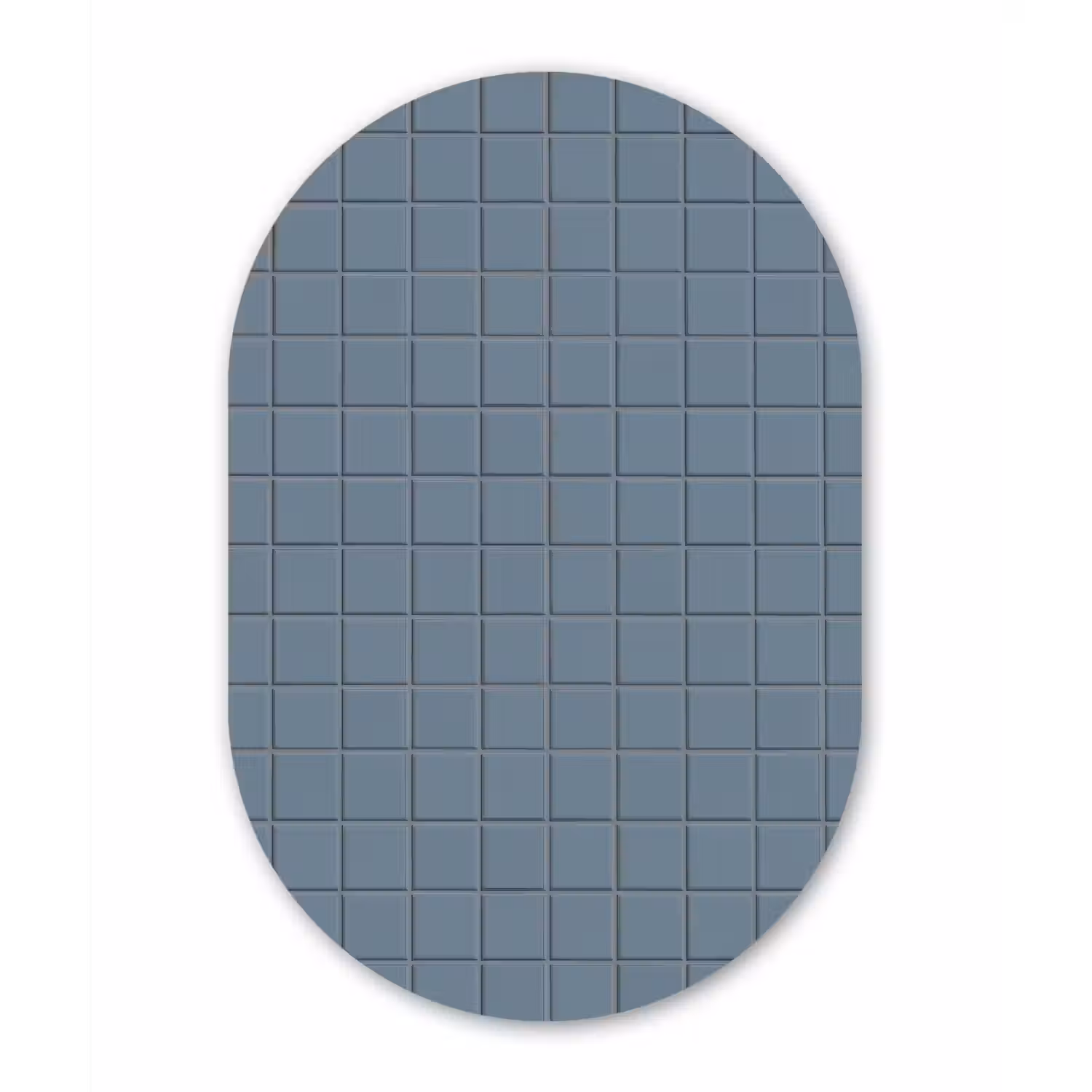 Patroon - Tegel - Blauwgrijs Wandcirkel Ovaal Aluminium middel 839 -3d