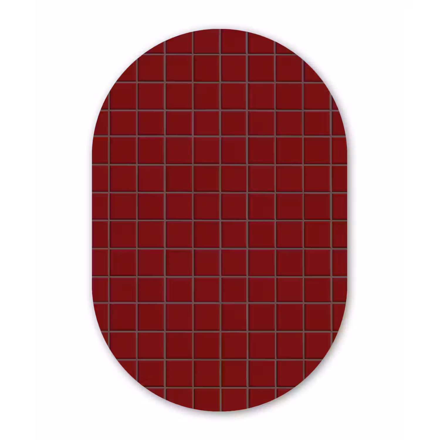 Patroon - Tegels - Burgundy Wandcirkel Ovaal Aluminium middel 839 -3d