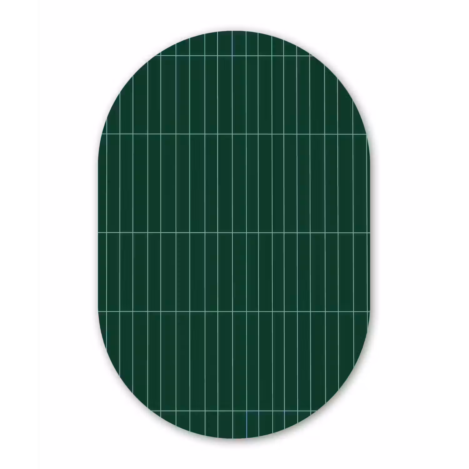 Patroon - Tegels - Donkergroen Wandcirkel Ovaal Aluminium middel 839 -3d