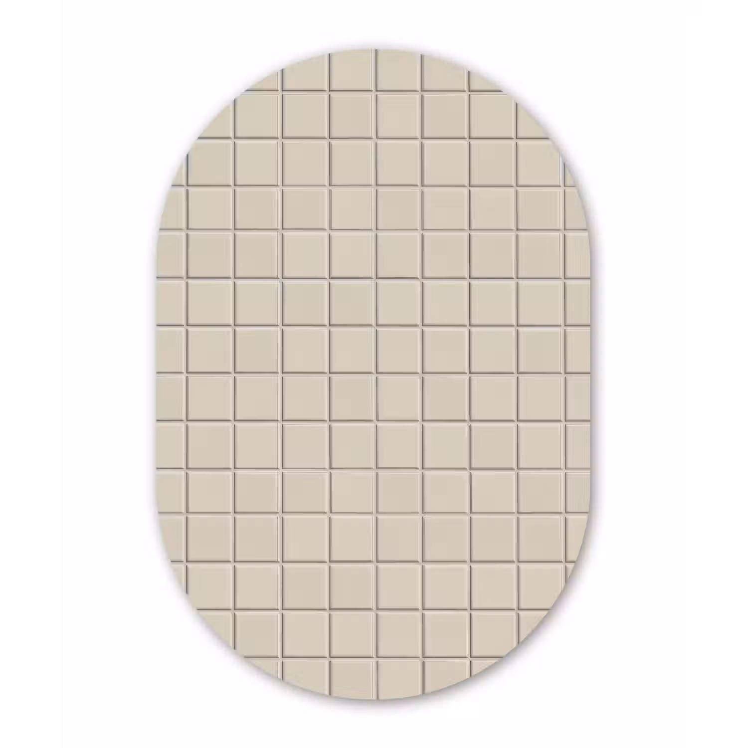 Patroon - Tegels - Taupe Wandcirkel Ovaal Aluminium middel 839 -3d