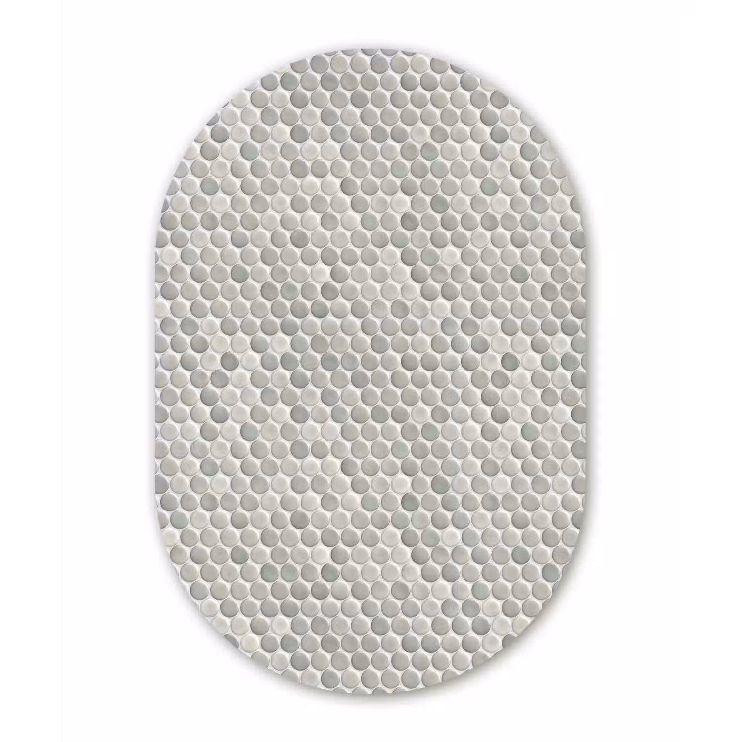 Penny - Mozaïek - Lichtgrijs Wandcirkel Ovaal Aluminium middel 839 -3d