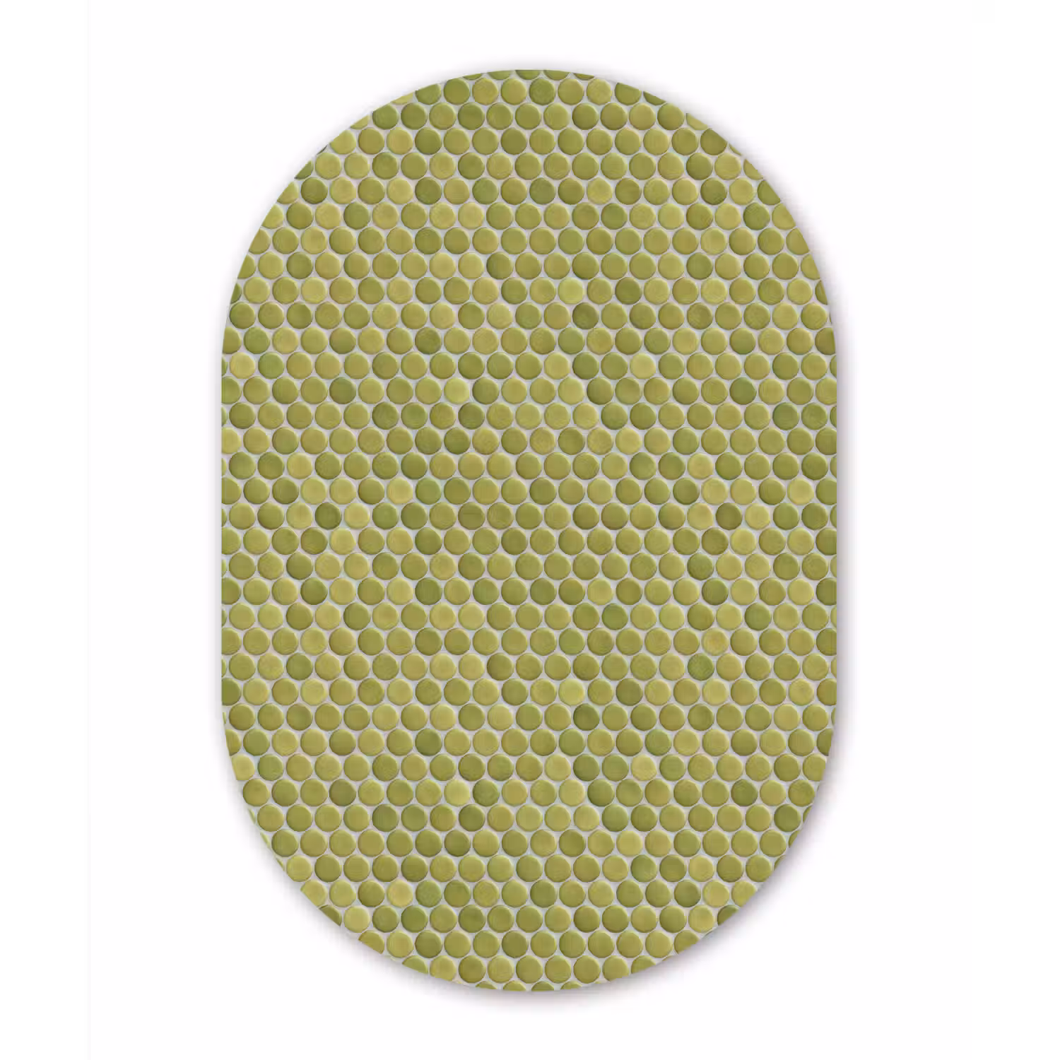 Penny - Mozaïek - Olijfgroen Wandcirkel Ovaal Aluminium middel 839 -3d