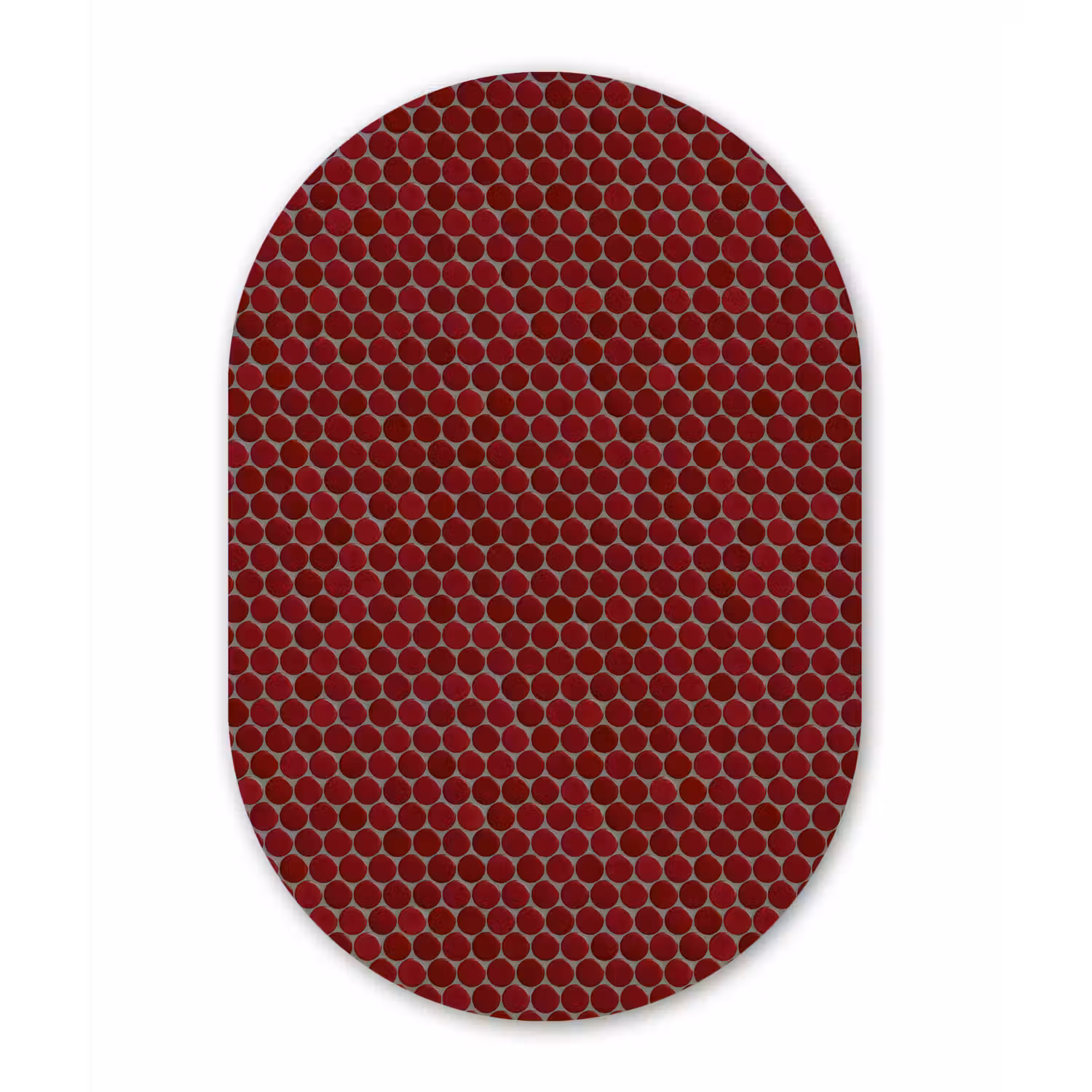 Penny - Mozaïek - Rond - Rood Wandcirkel Ovaal Aluminium middel 839 -3d