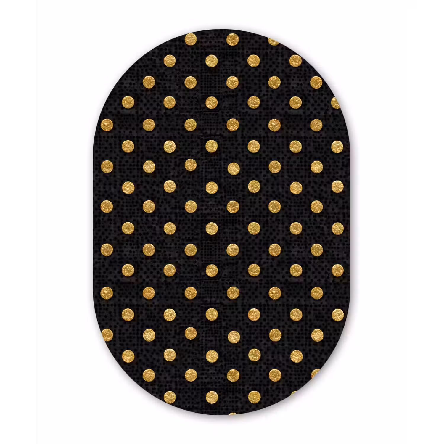 Polka Dot - Stippen - Goud - Zwart Wandcirkel Ovaal Aluminium middel 839 -3d