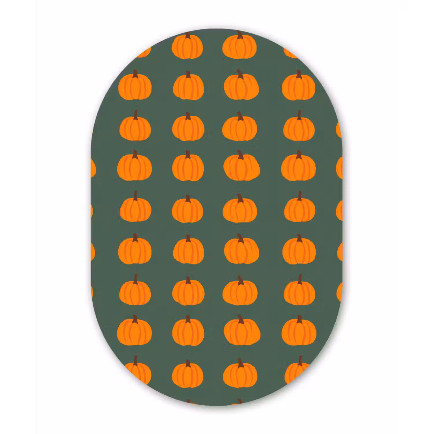 Pompoen - Patroon - Oranje Wandcirkel Ovaal Aluminium middel 839 -3d