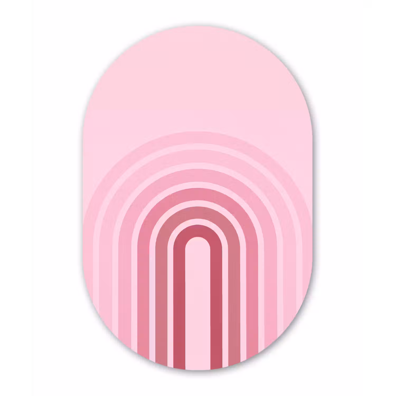 Regenboog - Roze - Abstract - Modern - Minimalistisch Wandcirkel Ovaal Aluminium middel -3d