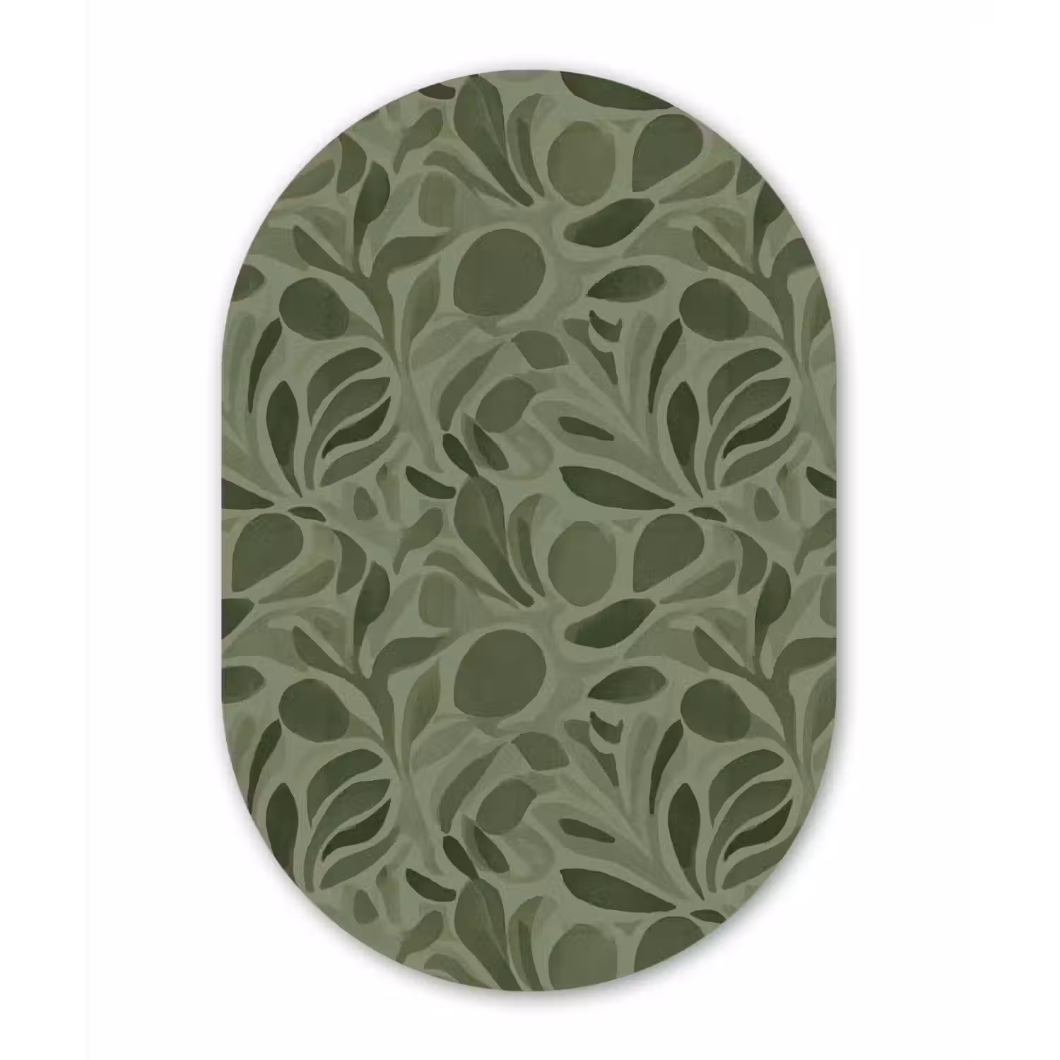 Sereen - Bladeren - Groen Wandcirkel Ovaal Aluminium middel 839 -3d