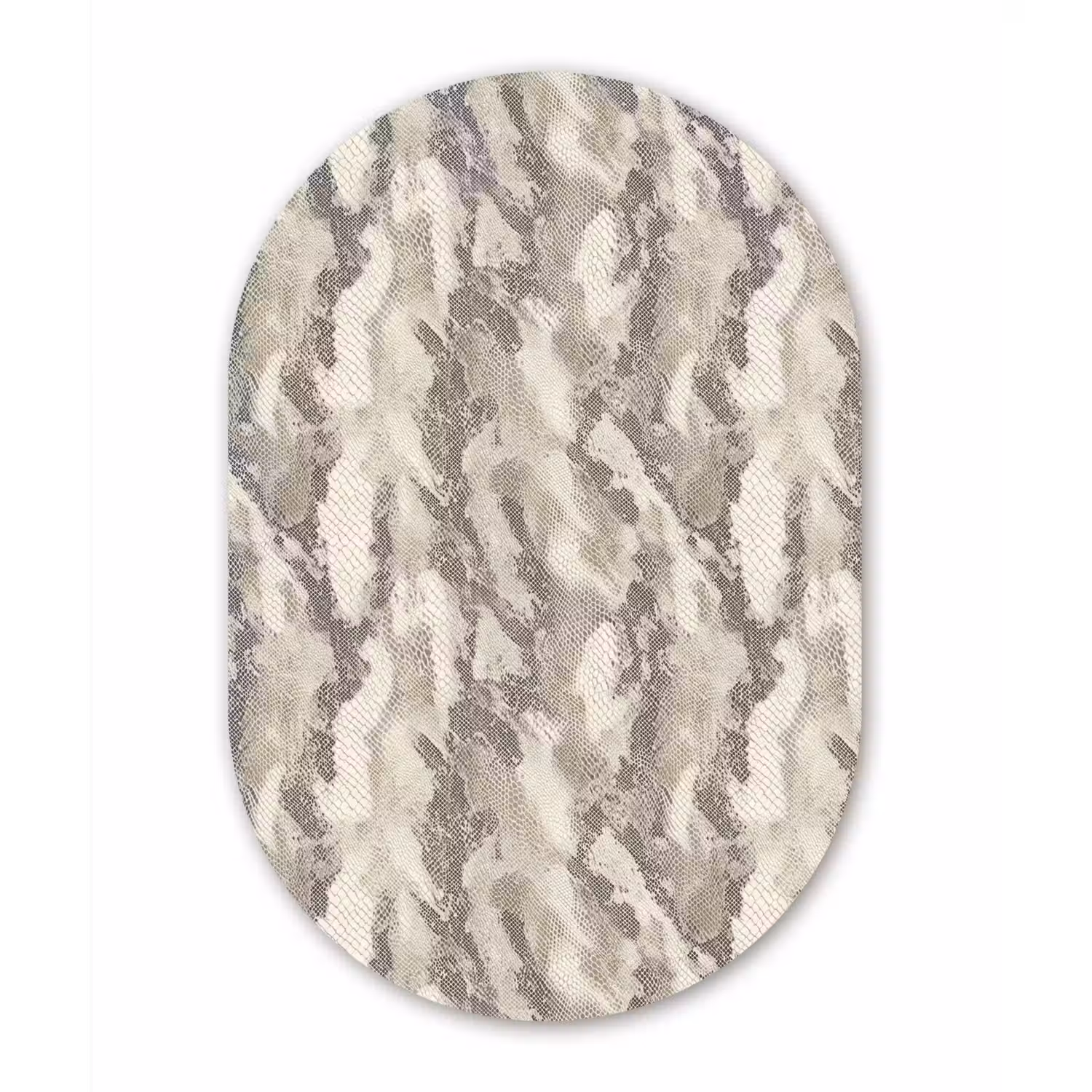 Slang - Patroon - Taupe Wandcirkel Ovaal Aluminium middel 839 -3d