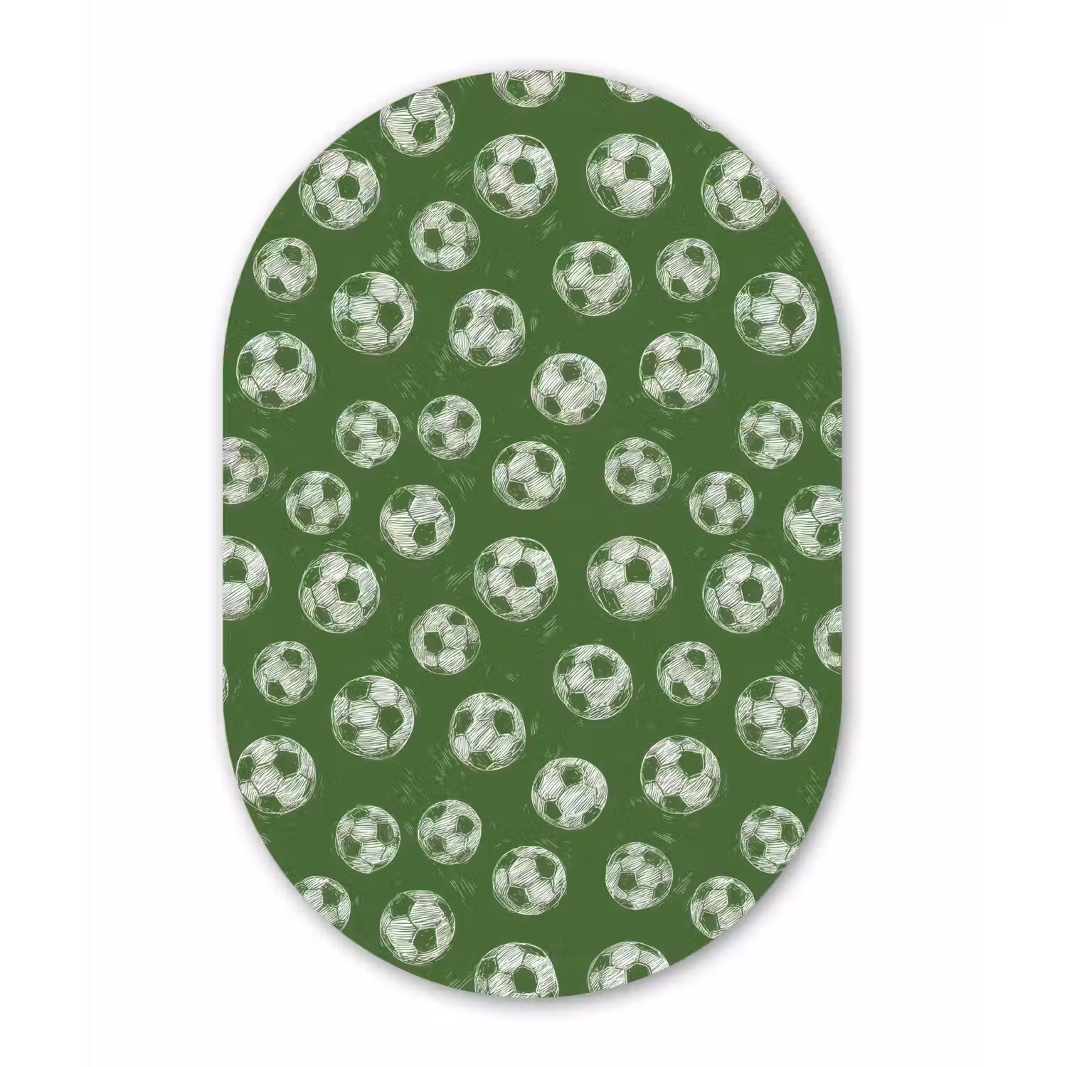 Voetbal - Sport - Groen Wandcirkel Ovaal Aluminium middel 839 -3d