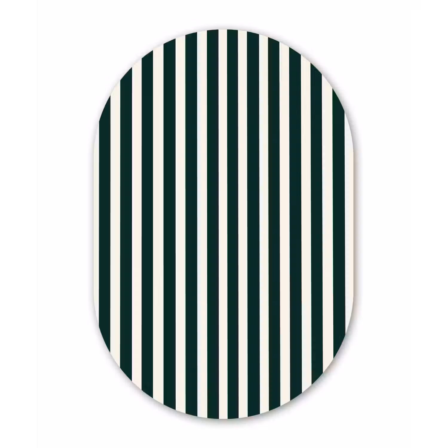 Strepen - Klassiek - Groen Wandcirkel Ovaal Aluminium middel 839 -3d