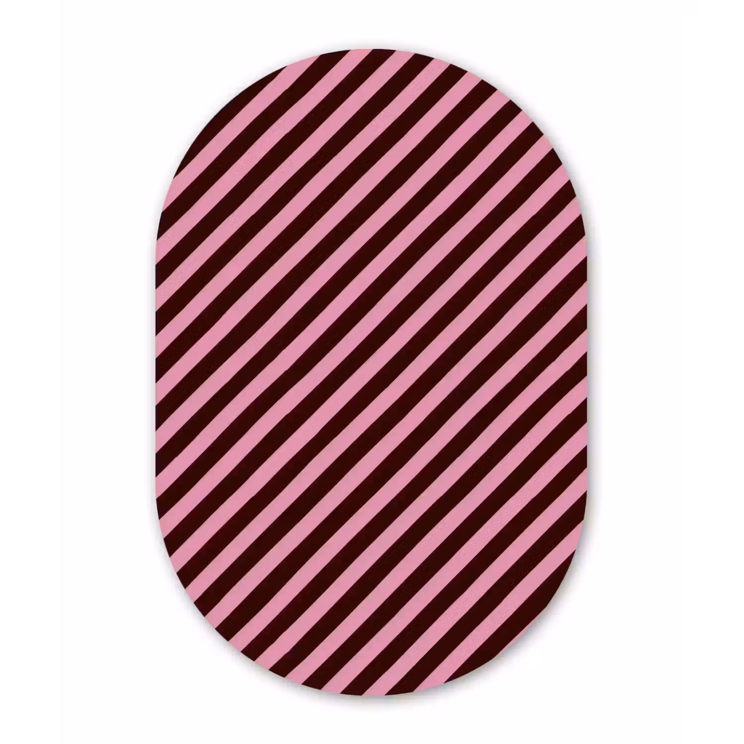 Strepen - Roze - Bruin Wandcirkel Ovaal Aluminium middel 839 -3d
