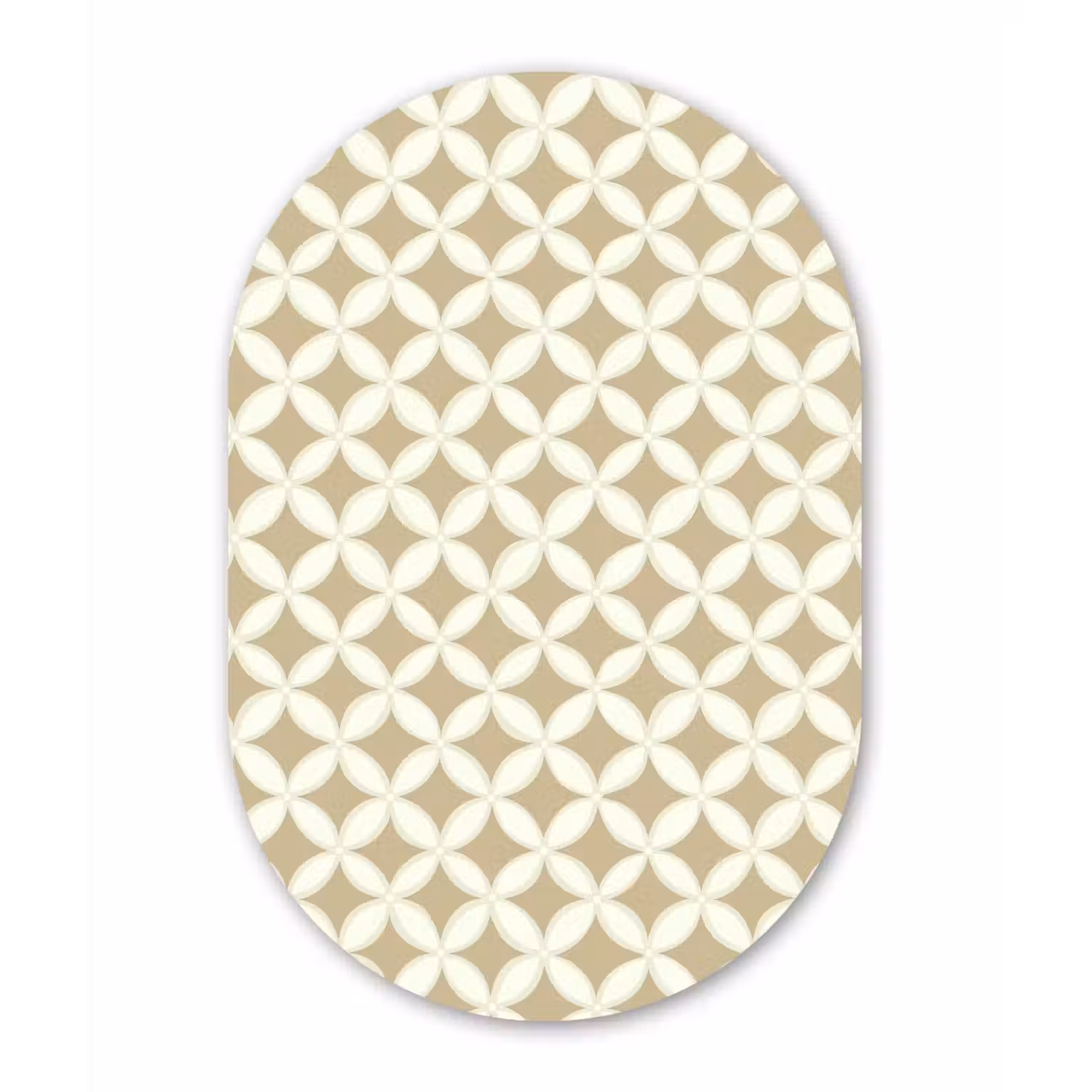 Symmetrisch - Motief - Beige Wandcirkel Ovaal Aluminium middel 839 -3d