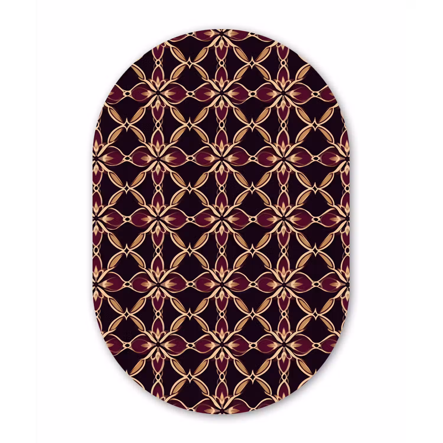 Symmetrisch - Tegel - Burgundy Wandcirkel Ovaal Aluminium middel 839 -3d