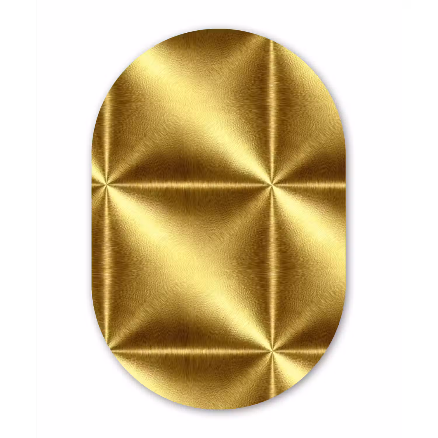Textuur - Geborsteld Goud - Industrieel - Metallic Wandcirkel Ovaal Aluminium middel 839 -3d
