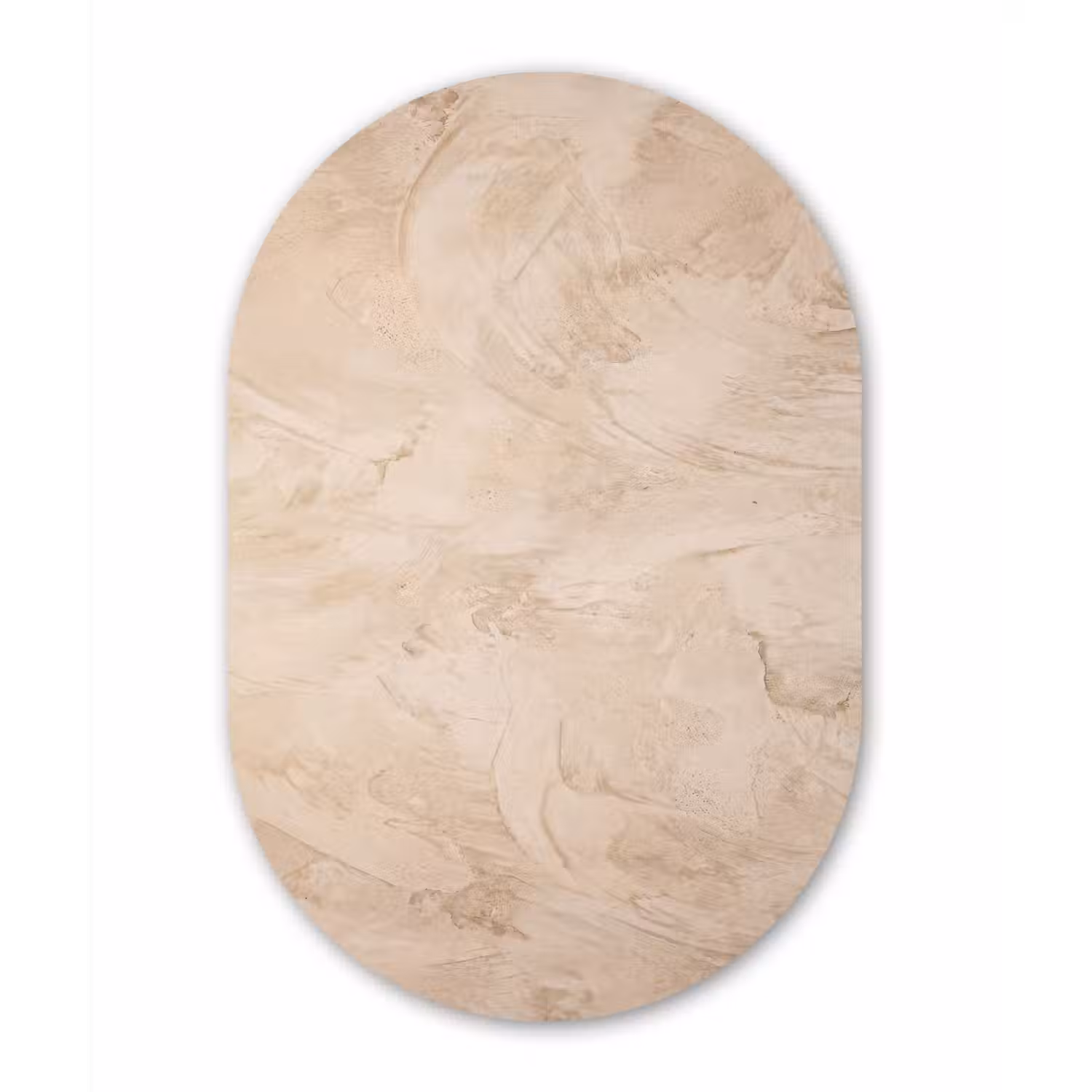 Textuur - Patroon - Abstract - Modern - Beige Wandcirkel Ovaal Aluminium middel -3d