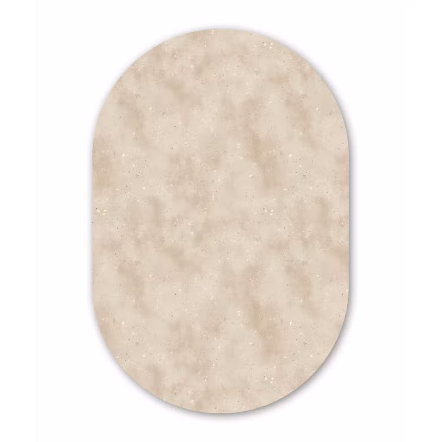 Structuur - Spikkels - Beige Wandcirkel Ovaal Aluminium middel 839 -3d