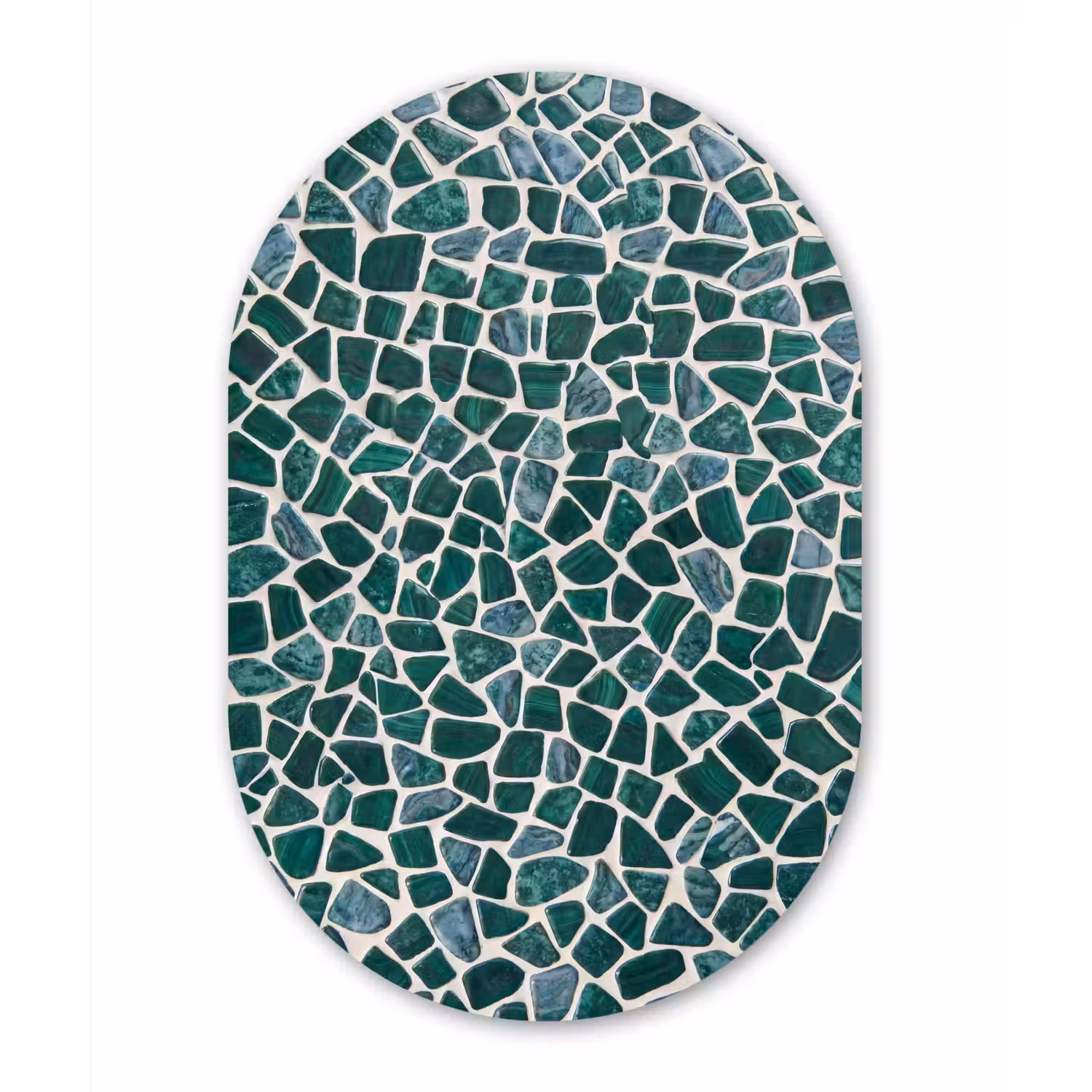 Textuur - Steen - Groen - Abstract - Patroon Wandcirkel Ovaal Aluminium middel -3d