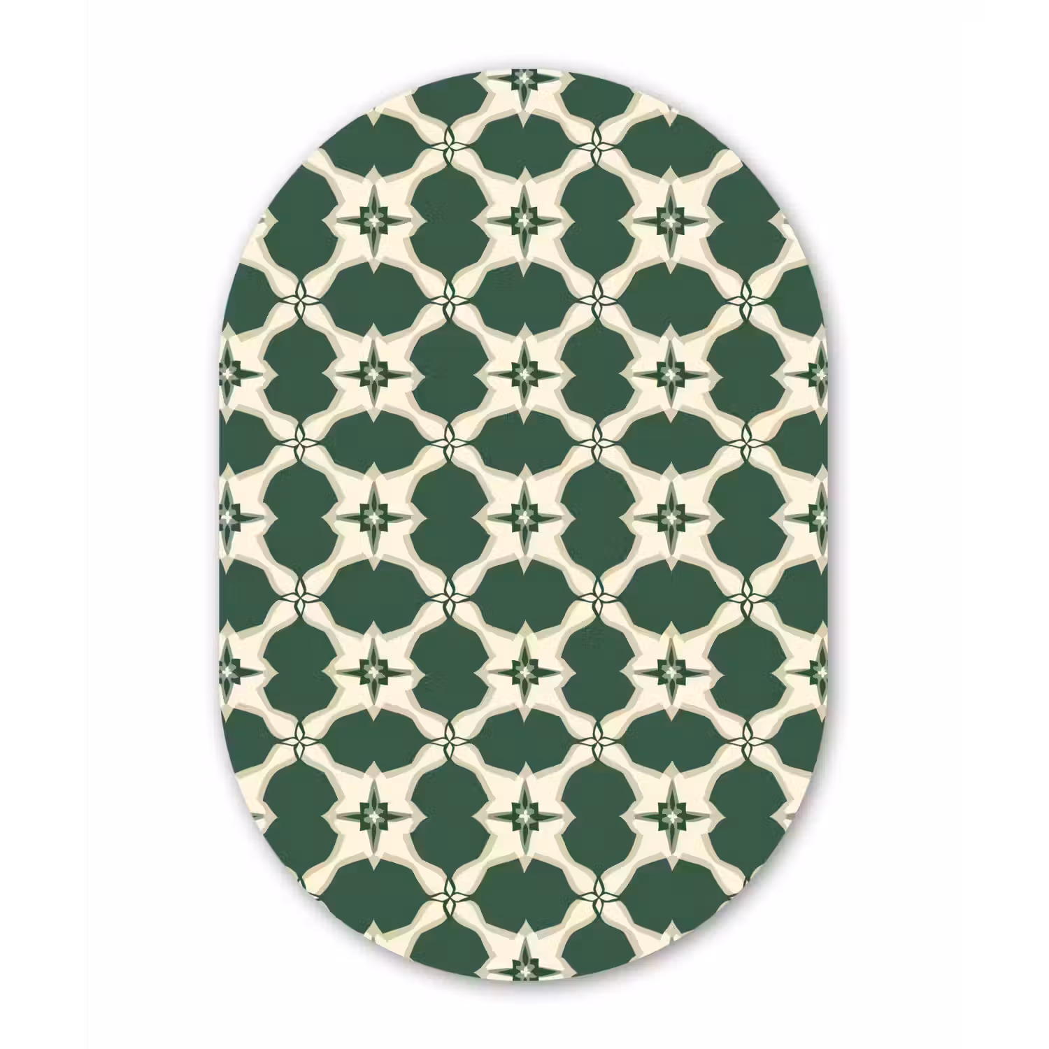 Tegel - Klassiek - Groen Wandcirkel Ovaal Aluminium middel 839 -3d