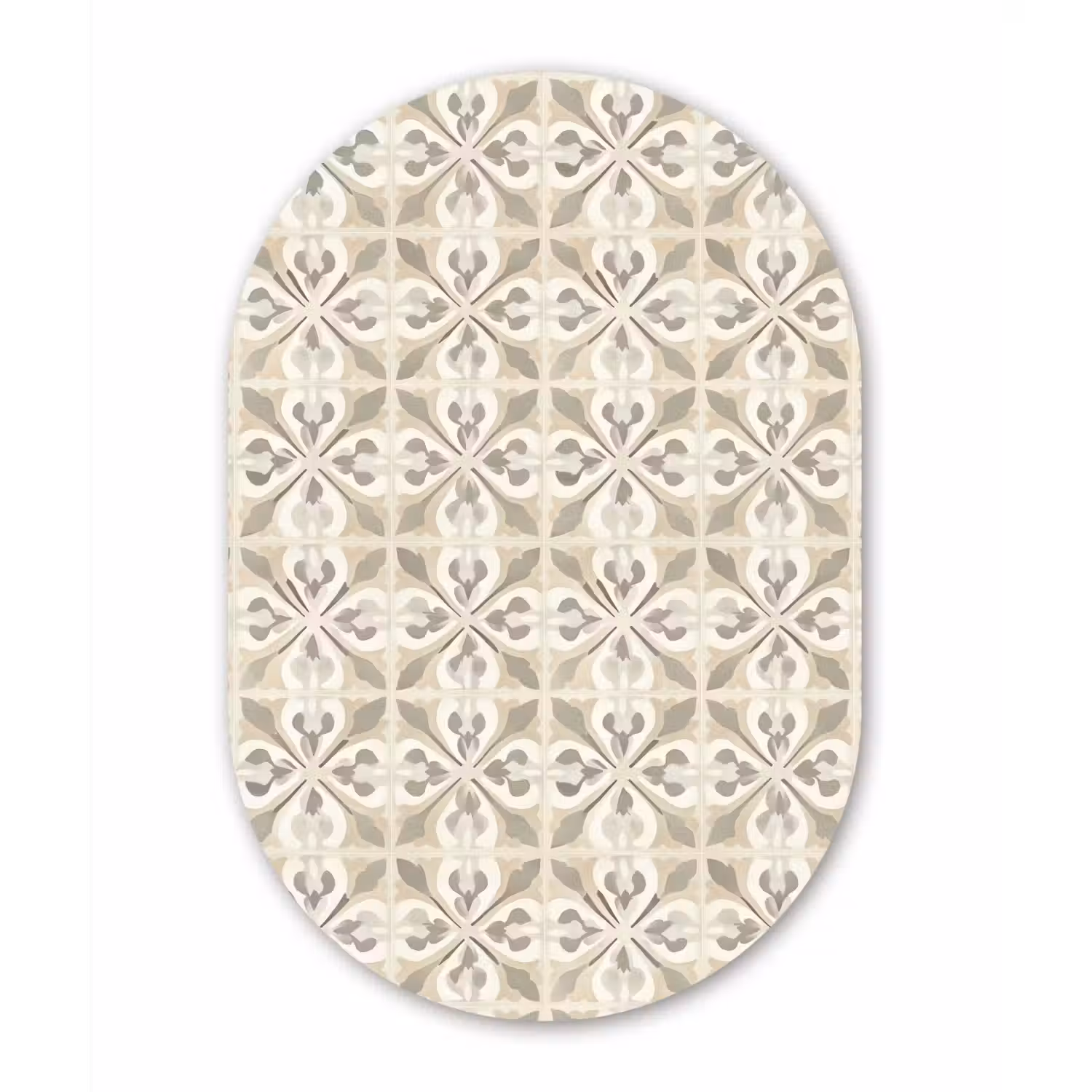 Tegel - Motief - Beige Wandcirkel Ovaal Aluminium middel 839 -3d