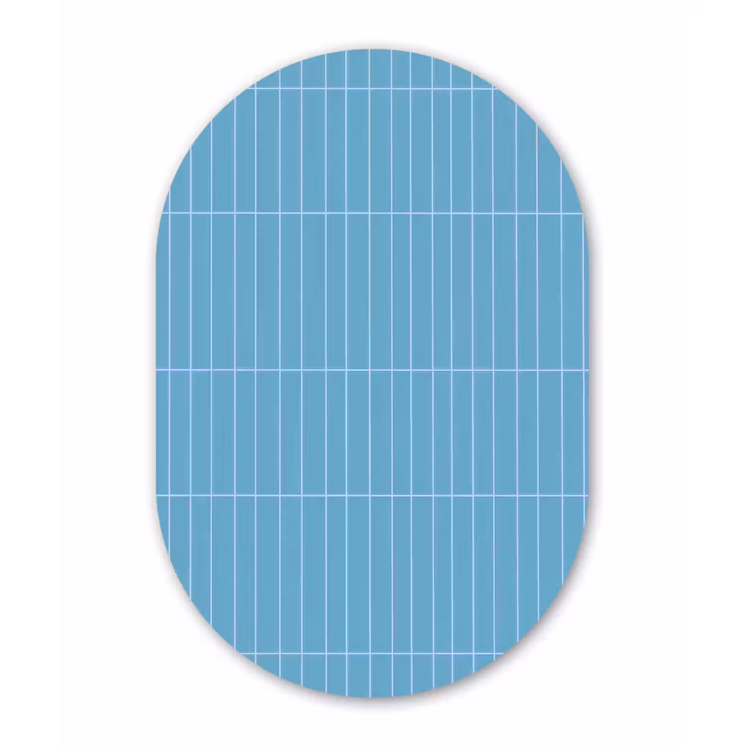 Tegel - Langwerpig - Patroon - Blauw Wandcirkel Ovaal Aluminium middel 839 -3d