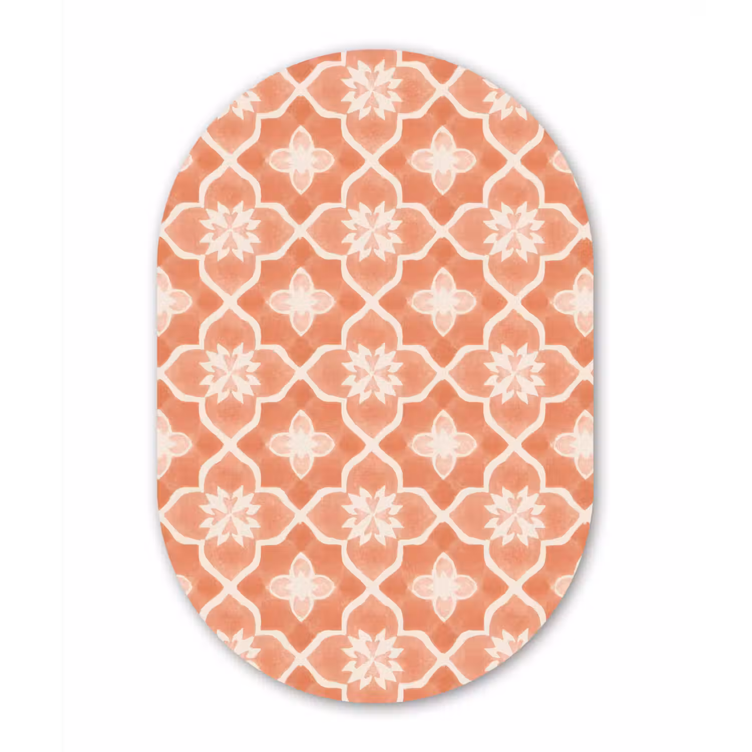 Tegelpatroon - Arabesk - Vintage - Terracotta Wandcirkel Ovaal Aluminium middel 839 -3d