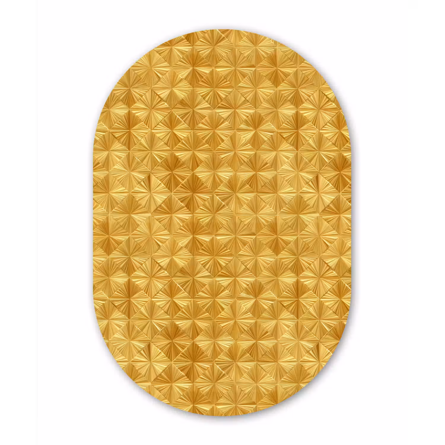 Tegels - Geometrisch - Reliëf - Goud Wandcirkel Ovaal Aluminium middel 839 -3d