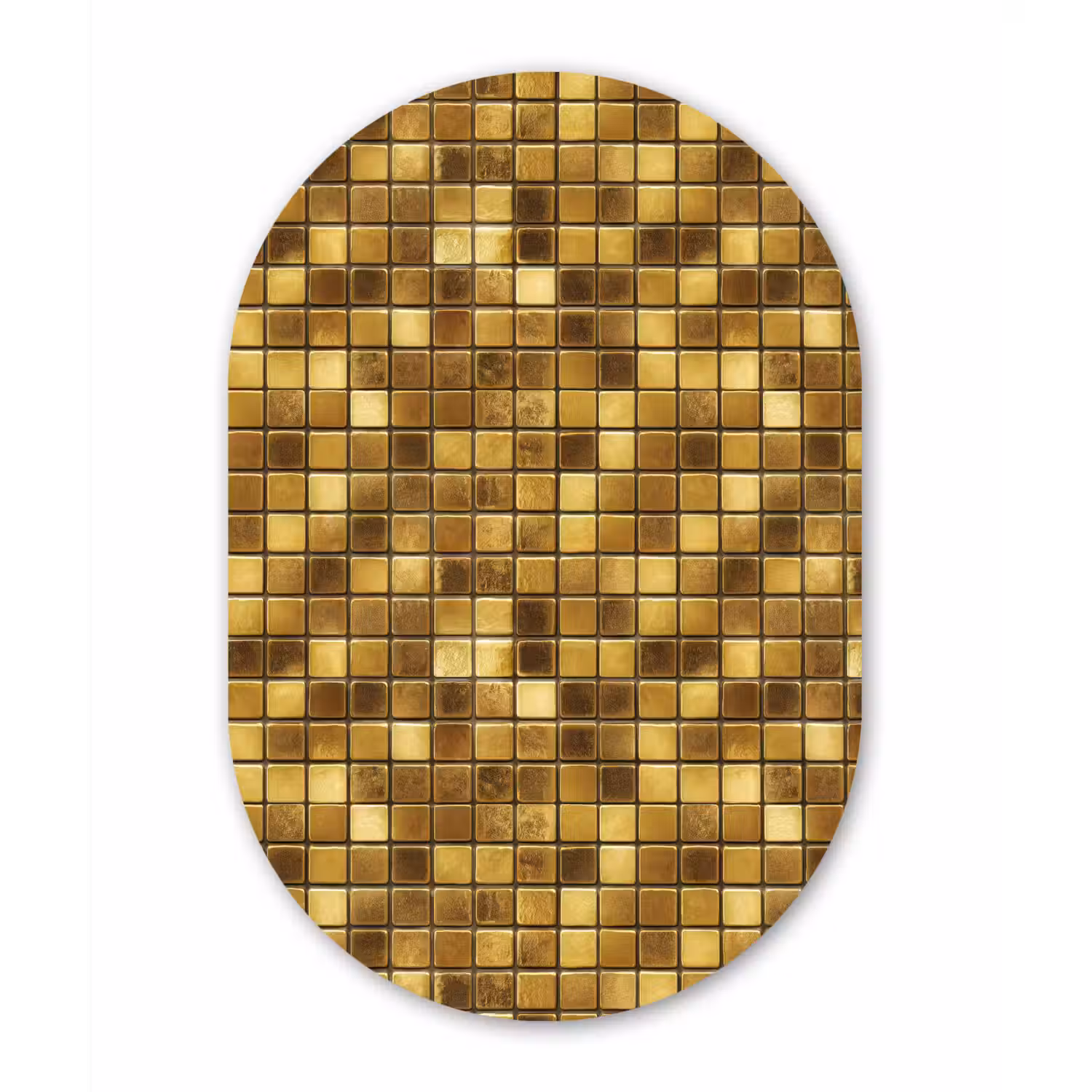 Tegels - Mozaïek - Luxe - Warm Goud Wandcirkel Ovaal Aluminium middel 839 -3d