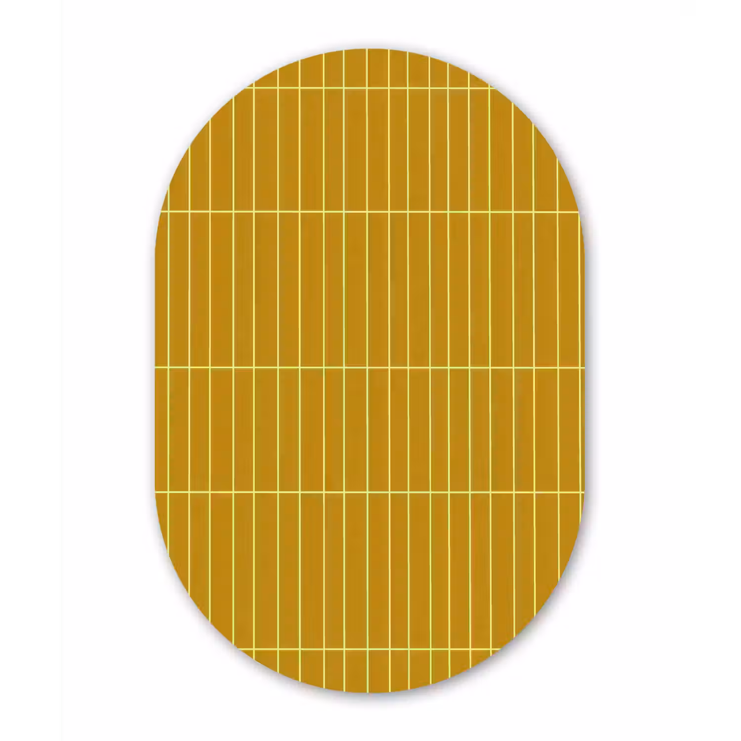 Tegels - Verticaal - Mosterdgeel Wandcirkel Ovaal Aluminium middel 839 -3d