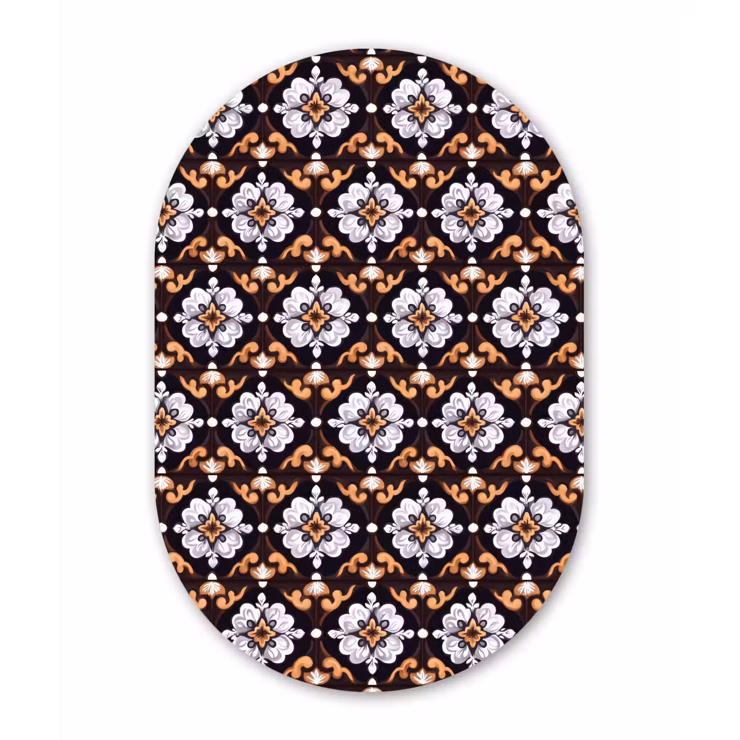 traditioneel - Element - Kleurrijk Wandcirkel Ovaal Aluminium middel 839 -3d
